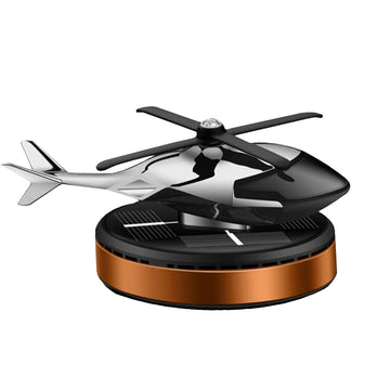 Lazer Helicopter Solar Car Air Freshener Aromatherapy Car Interior Decoration Accessories Perfume Diffuser (Black)