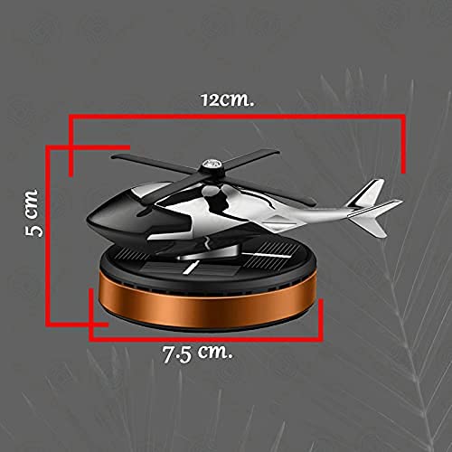 Lazer Helicopter Solar Car Air Freshener Aromatherapy Car Interior Decoration Accessories Perfume Diffuser (Black)