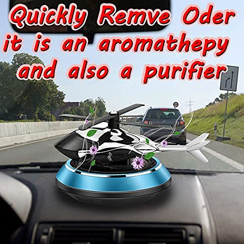 Lazer Helicopter Solar Car Air Freshener Aromatherapy Car Interior Decoration Accessories Perfume Diffuser (Black)