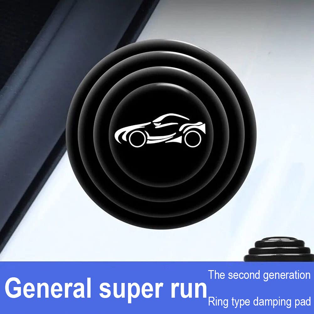 Lazer 10 Pcs Universal Car Door Shock Absorber Gaskets – Black with Car Logo | Door Protection Bumper Cushions