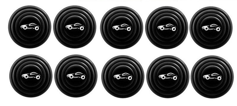 Lazer 10 Pcs Universal Car Door Shock Absorber Gaskets – Black with Car Logo | Door Protection Bumper Cushions