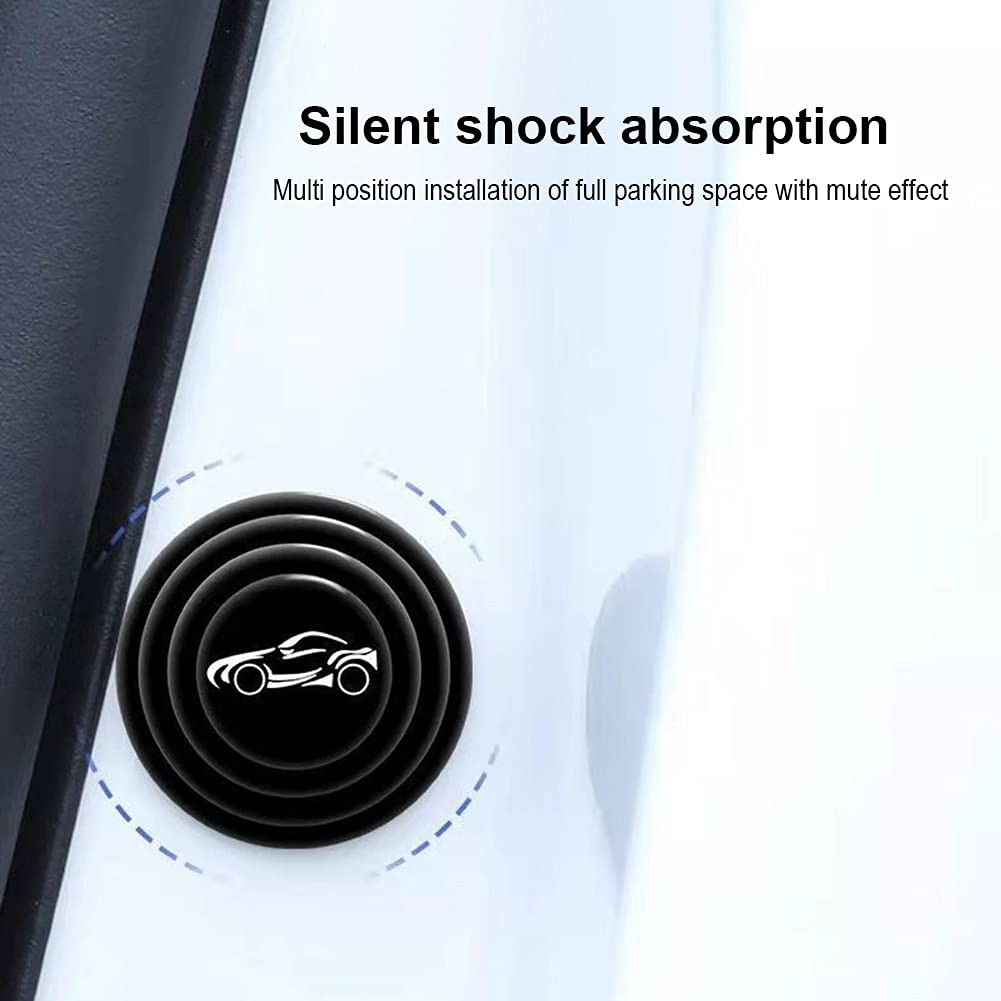 Lazer 10 Pcs Universal Car Door Shock Absorber Gaskets – Black with Car Logo | Door Protection Bumper Cushions