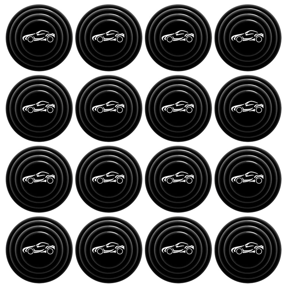 Lazer 10 Pcs Universal Car Door Shock Absorber Gaskets – Black with Car Logo | Door Protection Bumper Cushions