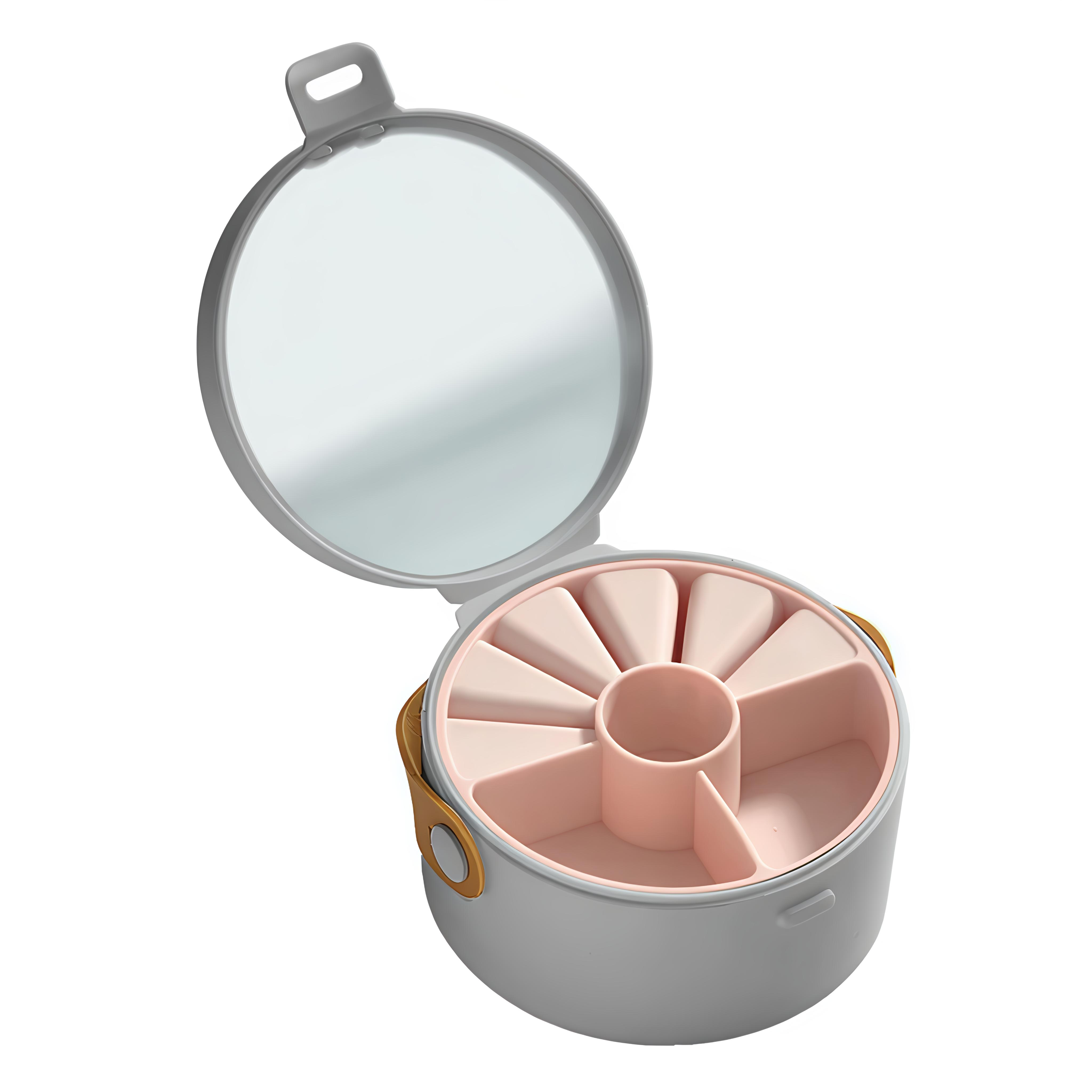 Lazer Mini Portable Jewellery Box Organized with Mirror, Portable Display Storage Container Box with Removable Compartments For Rings, Earrings, Necklaces, Gifts
