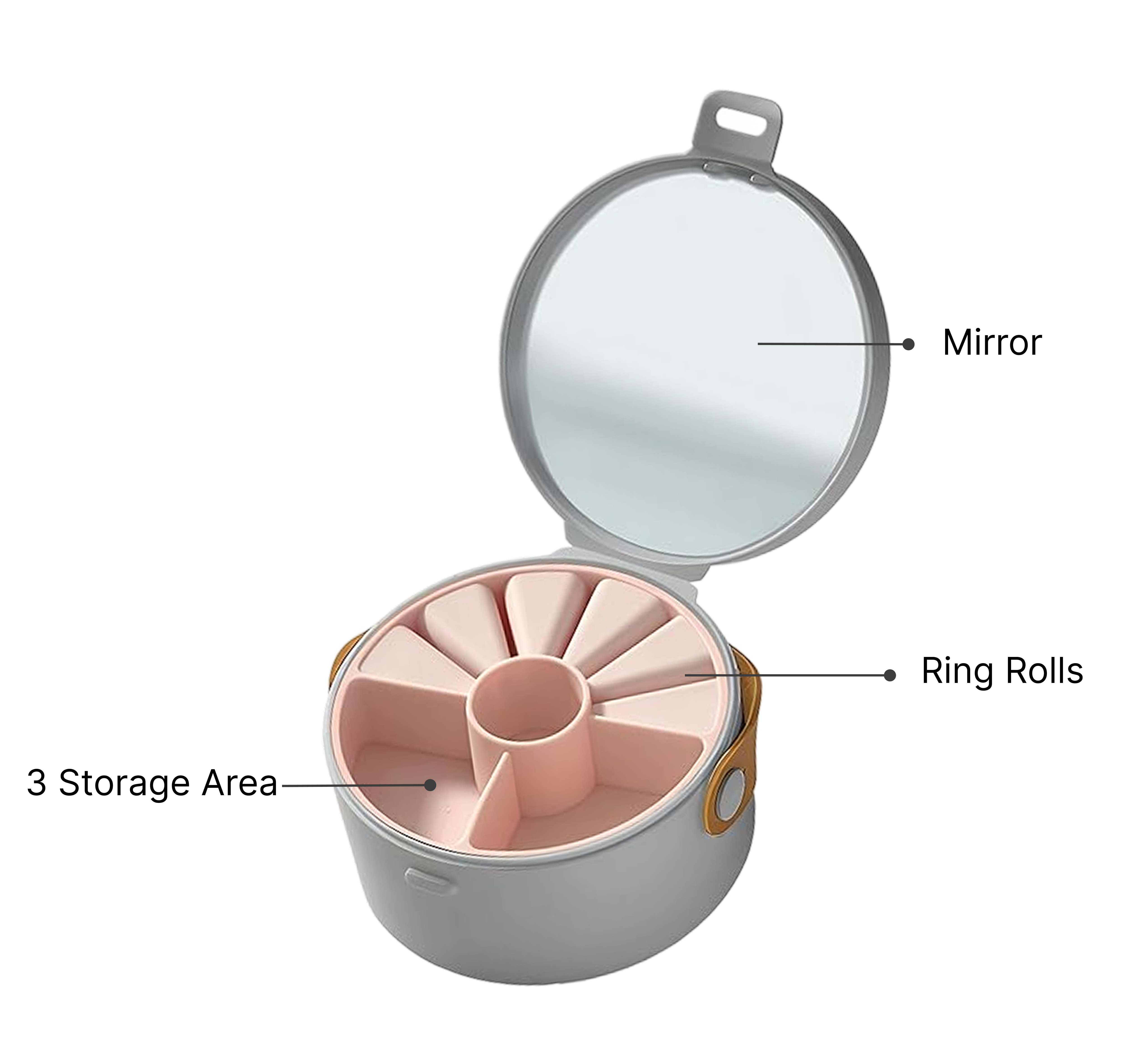Lazer Mini Portable Jewellery Box Organized with Mirror, Portable Display Storage Container Box with Removable Compartments For Rings, Earrings, Necklaces, Gifts