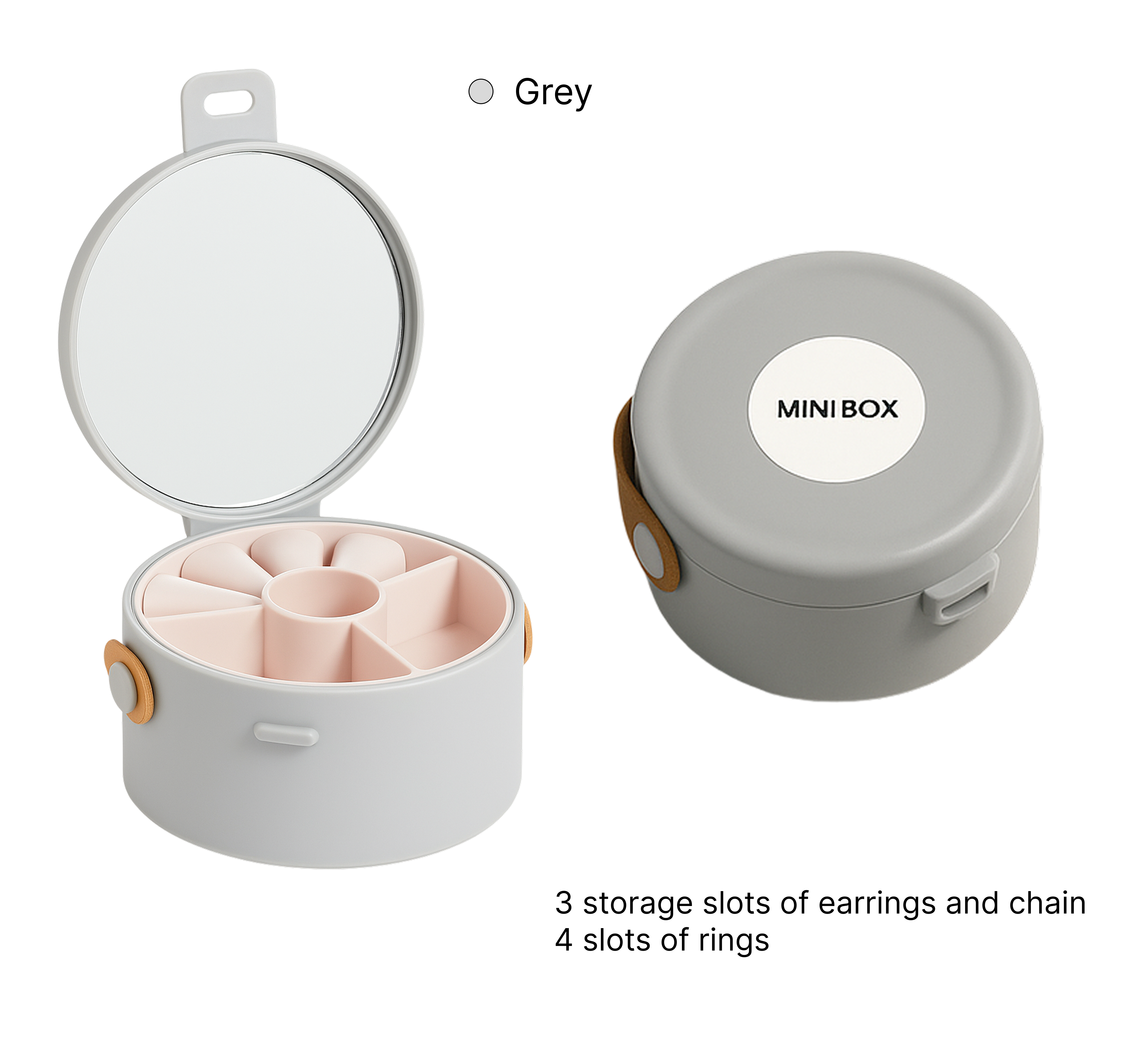 Lazer Mini Portable Jewellery Box Organized with Mirror, Portable Display Storage Container Box with Removable Compartments For Rings, Earrings, Necklaces, Gifts