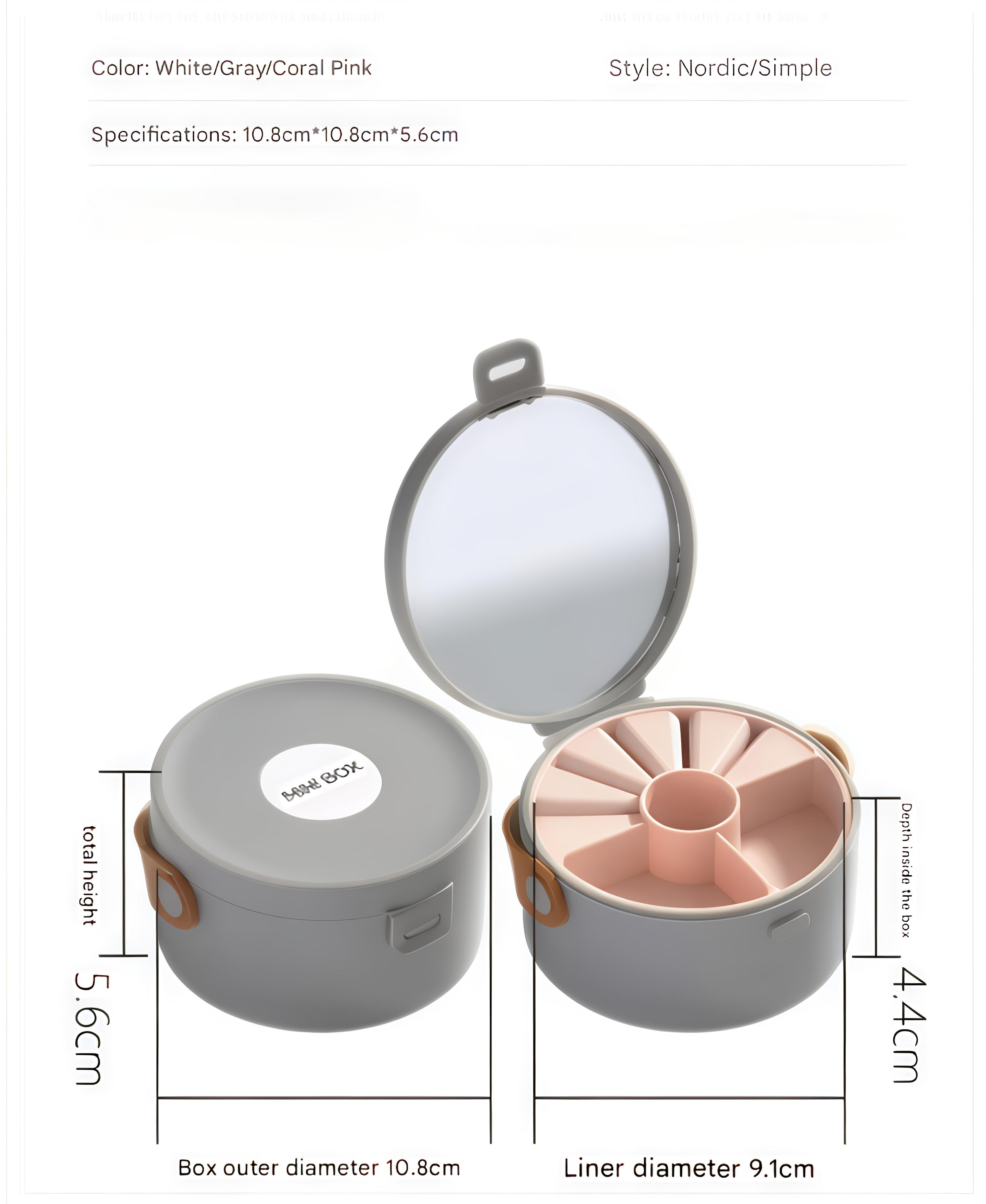 Lazer Mini Portable Jewellery Box Organized with Mirror, Portable Display Storage Container Box with Removable Compartments For Rings, Earrings, Necklaces, Gifts
