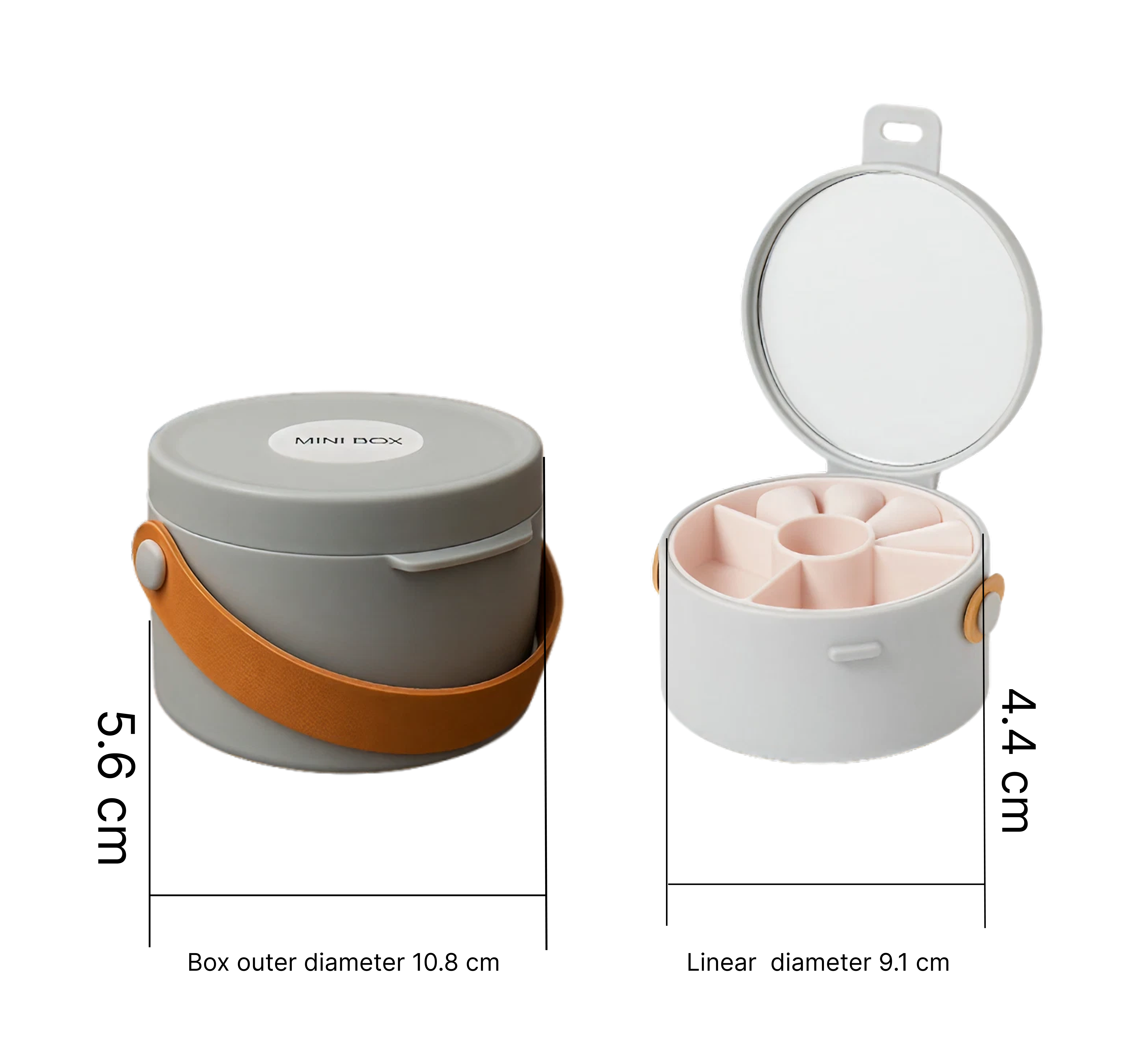 Lazer Mini Portable Jewellery Box Organized with Mirror, Portable Display Storage Container Box with Removable Compartments For Rings, Earrings, Necklaces, Gifts