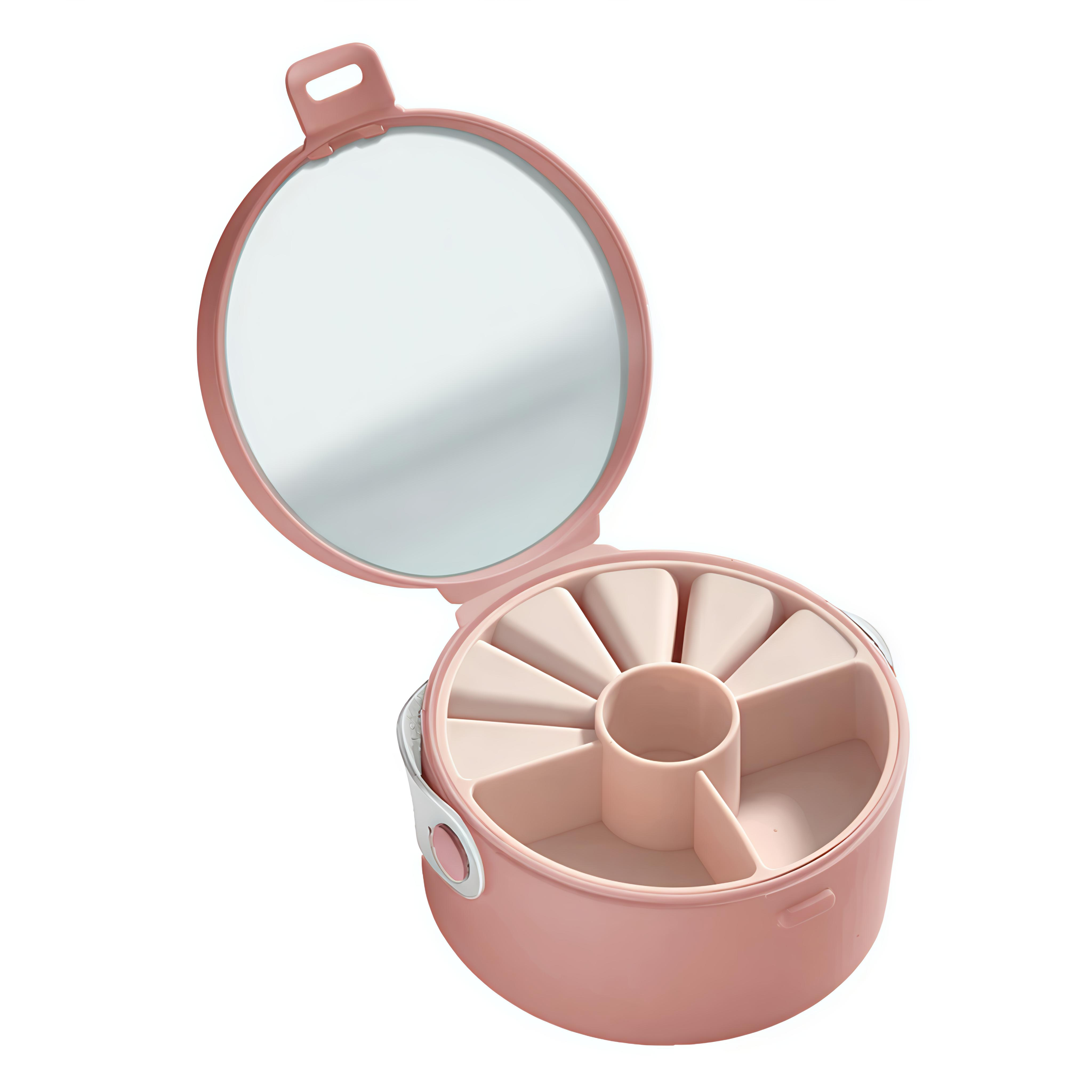 Lazer Mini Portable Jewellery Box Organized with Mirror, Portable Display Storage Container Box with Removable Compartments For Rings, Earrings, Necklaces, Gifts