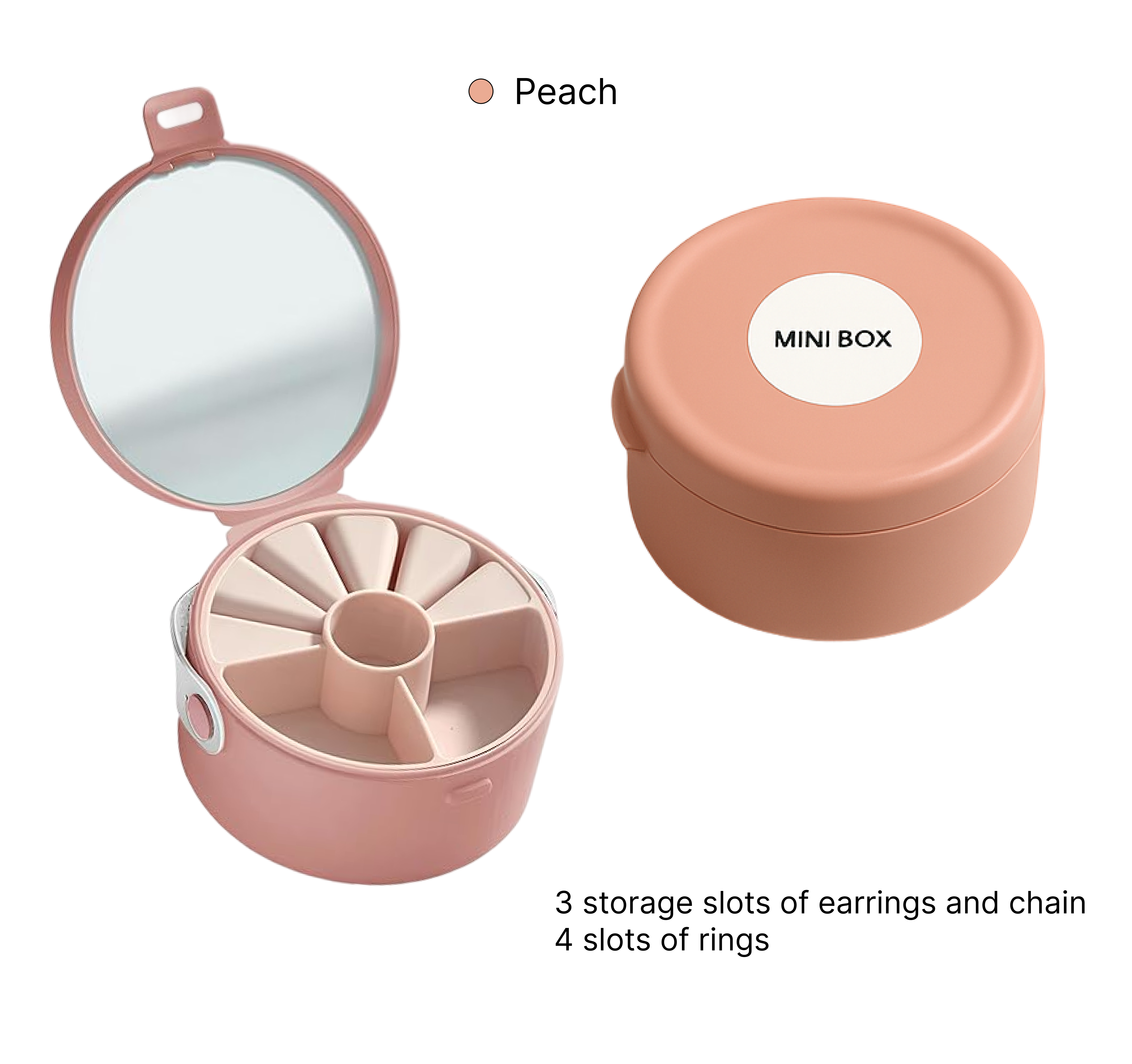 Lazer Mini Portable Jewellery Box Organized with Mirror, Portable Display Storage Container Box with Removable Compartments For Rings, Earrings, Necklaces, Gifts