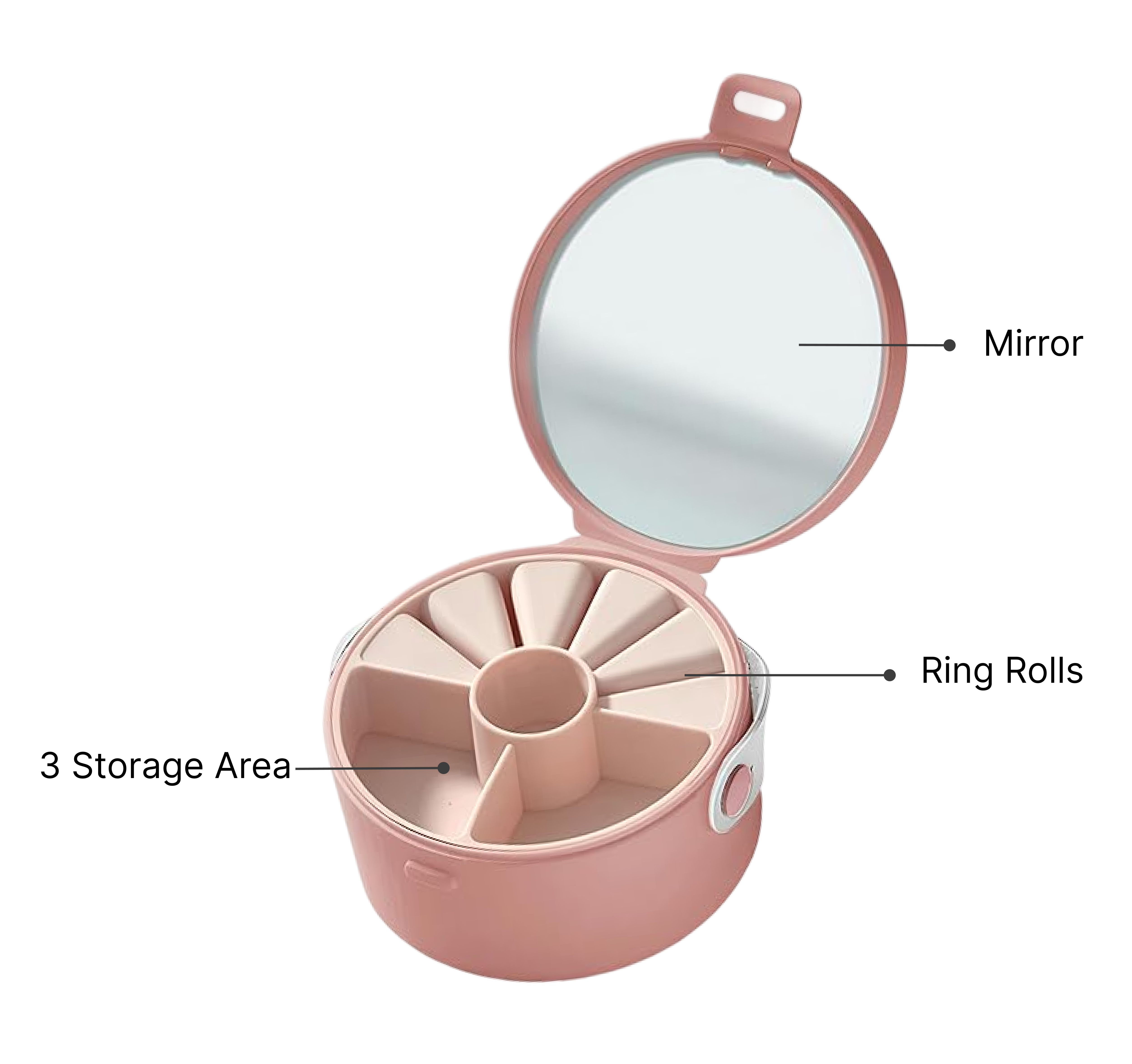 Lazer Mini Portable Jewellery Box Organized with Mirror, Portable Display Storage Container Box with Removable Compartments For Rings, Earrings, Necklaces, Gifts