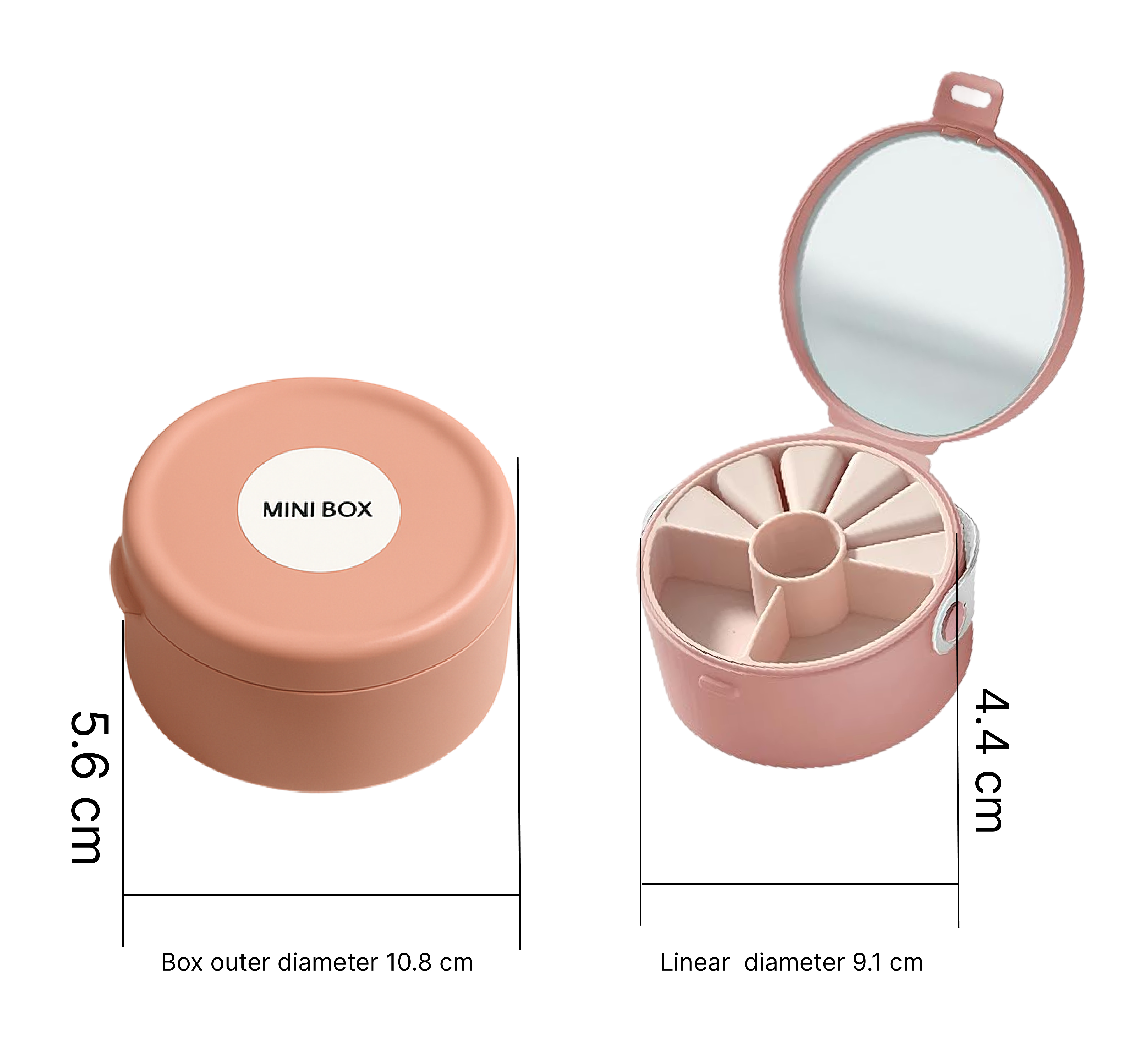 Lazer Mini Portable Jewellery Box Organized with Mirror, Portable Display Storage Container Box with Removable Compartments For Rings, Earrings, Necklaces, Gifts