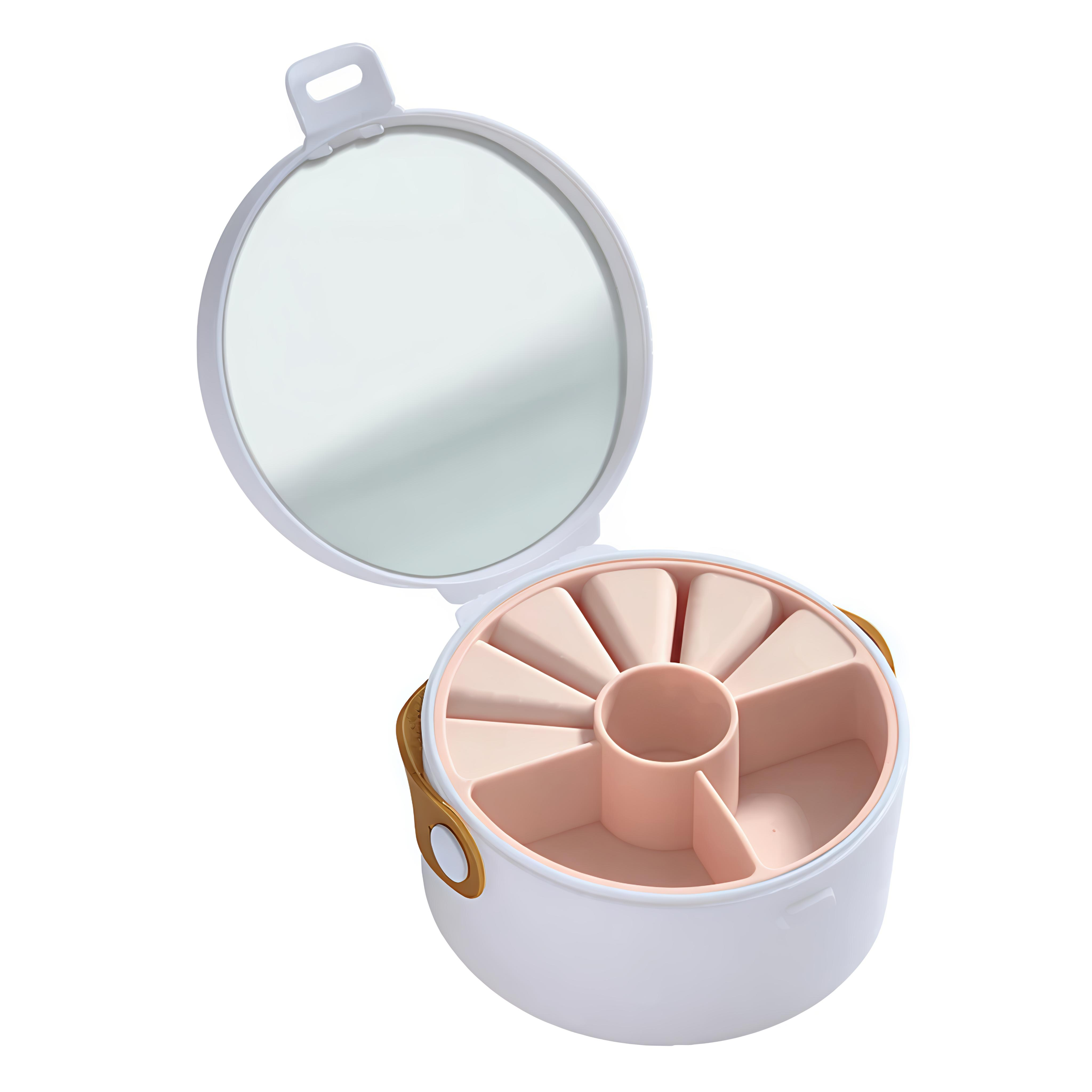 Lazer Mini Portable Jewellery Box Organized with Mirror, Portable Display Storage Container Box with Removable Compartments For Rings, Earrings, Necklaces, Gifts