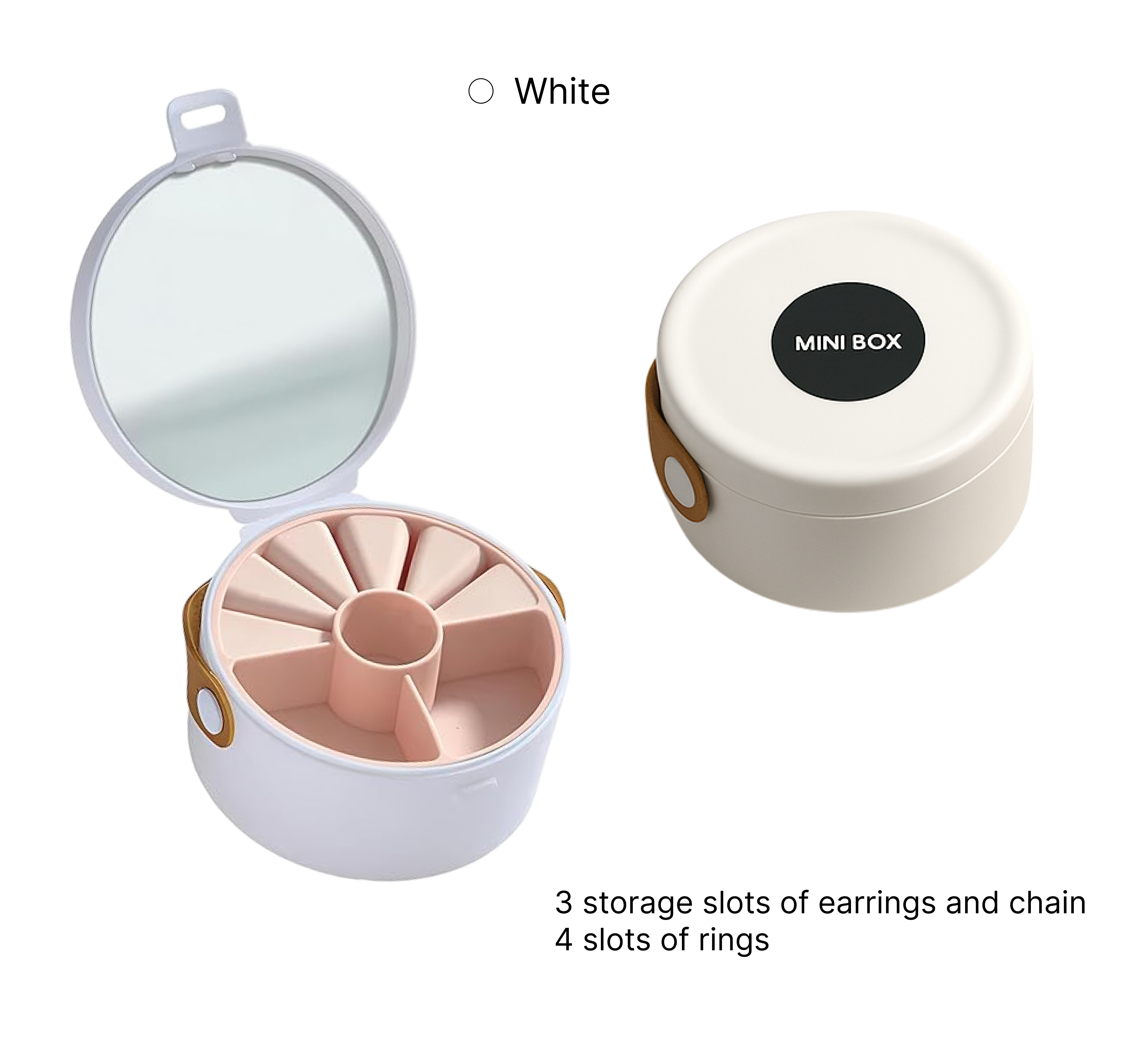 Lazer Mini Portable Jewellery Box Organized with Mirror, Portable Display Storage Container Box with Removable Compartments For Rings, Earrings, Necklaces, Gifts