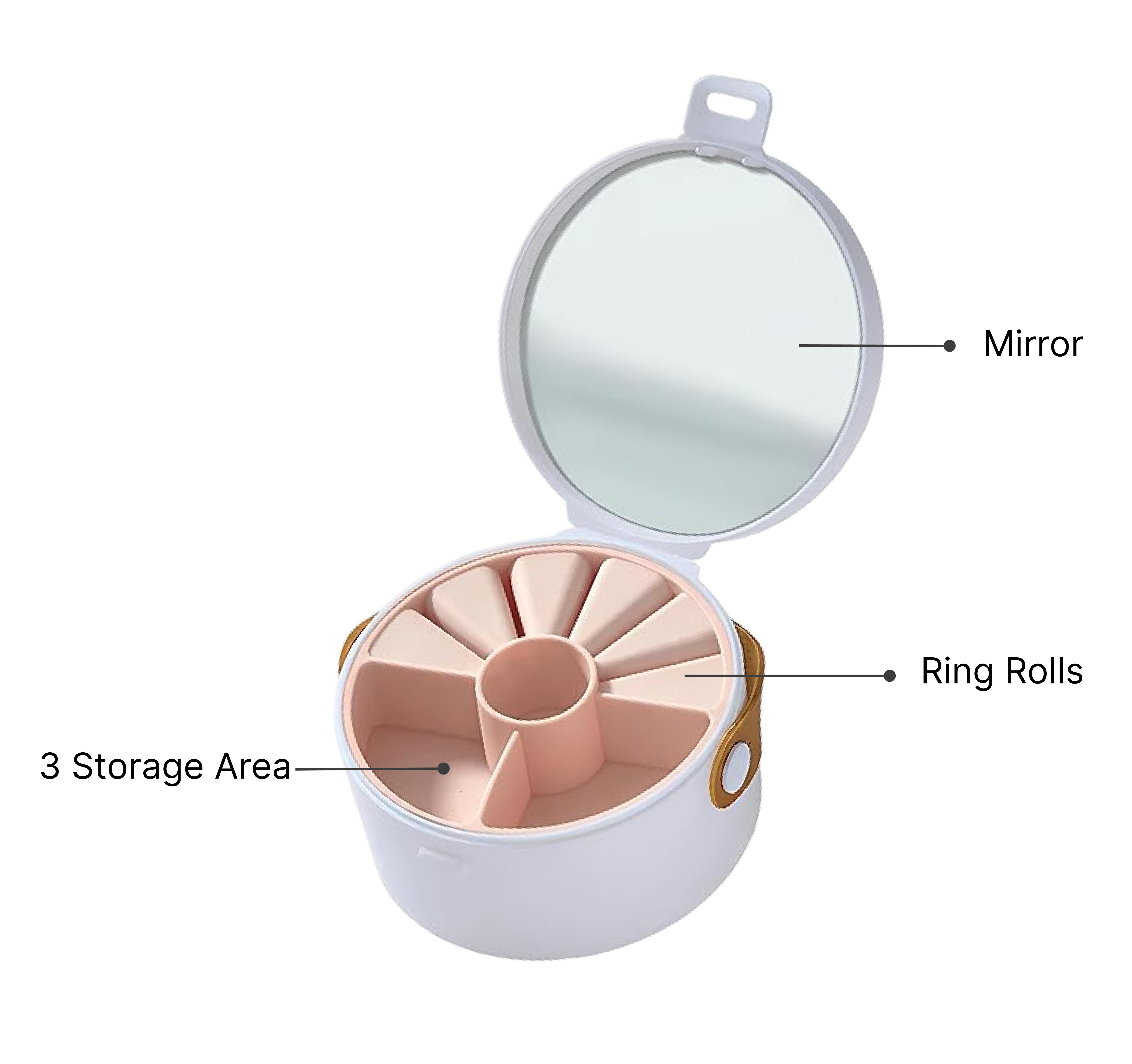 Lazer Mini Portable Jewellery Box Organized with Mirror, Portable Display Storage Container Box with Removable Compartments For Rings, Earrings, Necklaces, Gifts