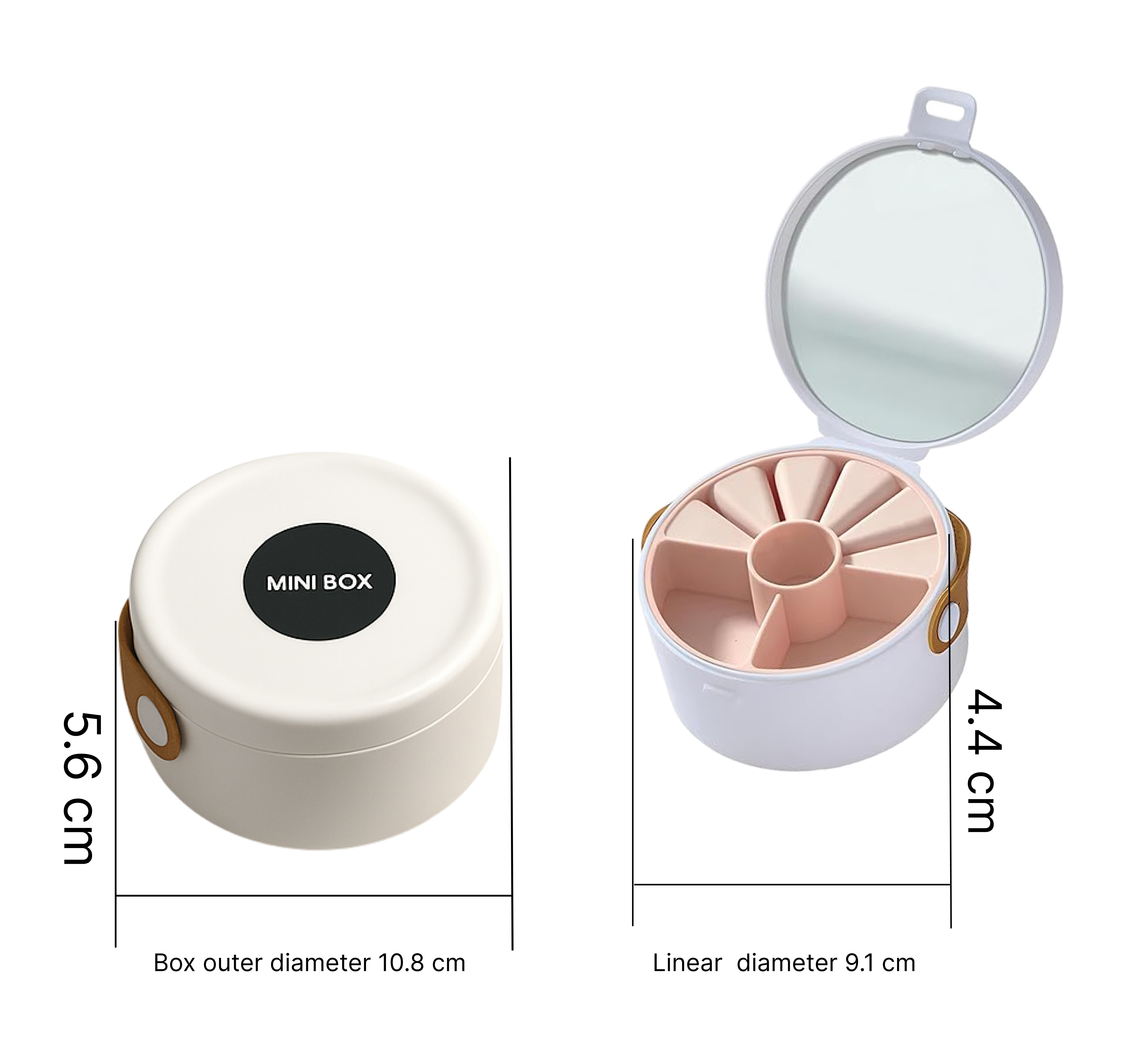 Lazer Mini Portable Jewellery Box Organized with Mirror, Portable Display Storage Container Box with Removable Compartments For Rings, Earrings, Necklaces, Gifts