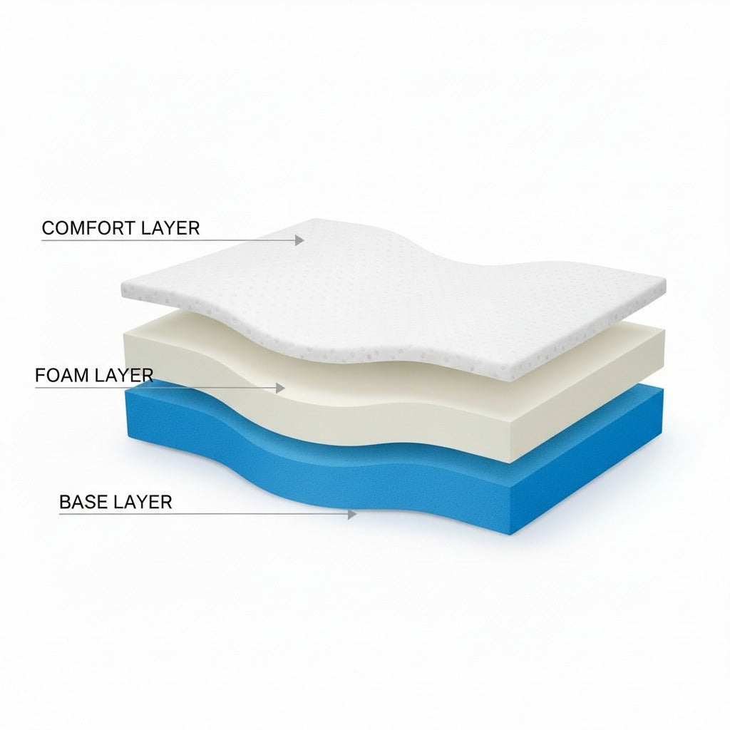 Lazer Memory Foam Cervical Neck Pillow – Orthopedic Contour Design for Neck Pain Relief & Spinal Alignment | 19x11x3.5 Inch | White Jacquard Cover