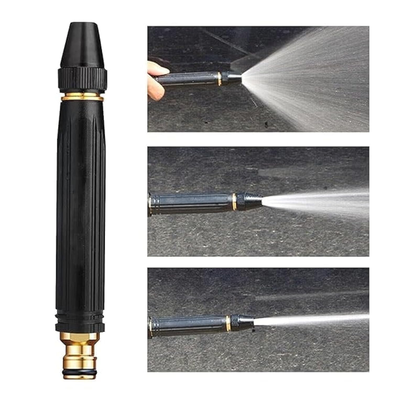 Lazer Water Spray Gun for Car Wash Bike Washing Gun for 1/2" Hose Pipe High Pressure Water Nozzle Adjustable Gun Brass Jet Water Spray Nozzle for Garden & Window, 10 x 2 Cm
