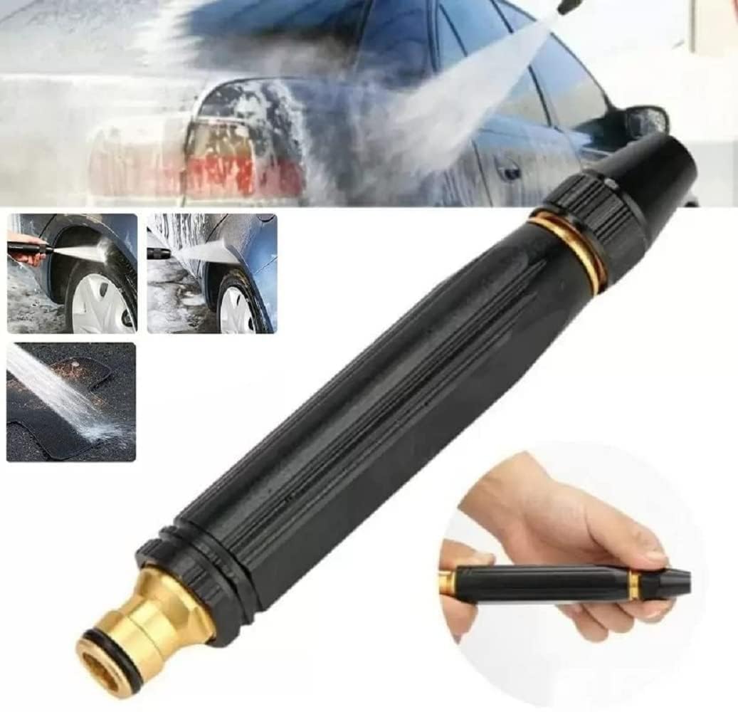 Lazer Water Spray Gun for Car Wash Bike Washing Gun for 1/2" Hose Pipe High Pressure Water Nozzle Adjustable Gun Brass Jet Water Spray Nozzle for Garden & Window, 10 x 2 Cm