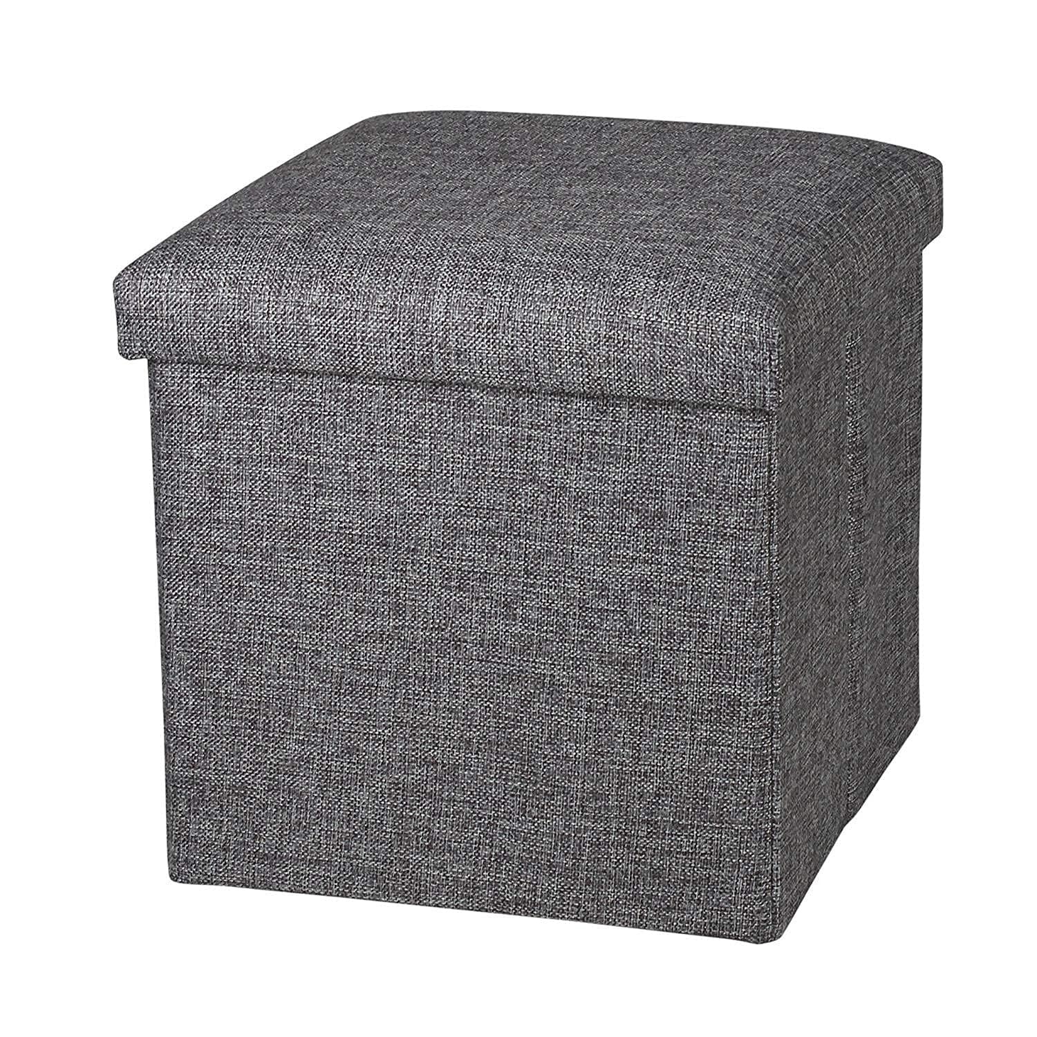 Lazer Linen Folding Organizer Ottoman Storage Bench Footrest