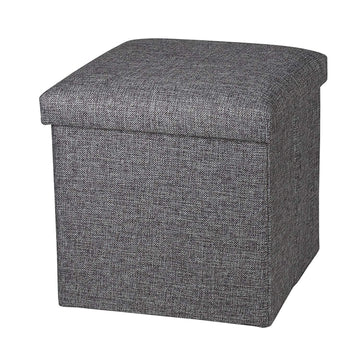 Lazer Linen Folding Organizer Ottoman Storage Bench Footrest