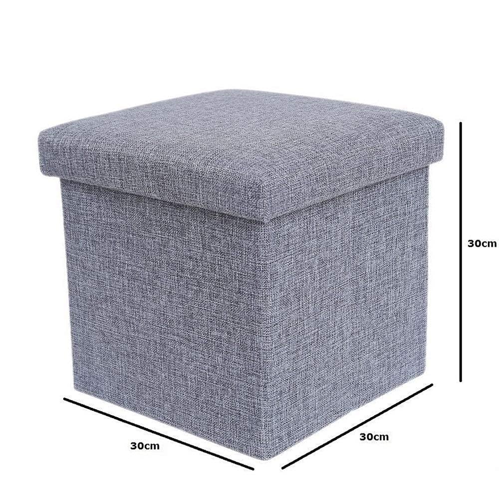 Lazer Linen Folding Organizer Ottoman Storage Bench Footrest