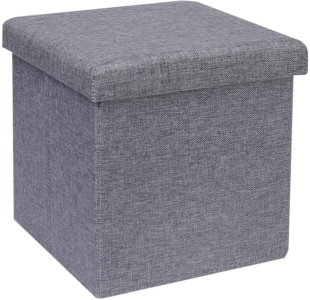 Lazer Linen Folding Organizer Ottoman Storage Bench Footrest
