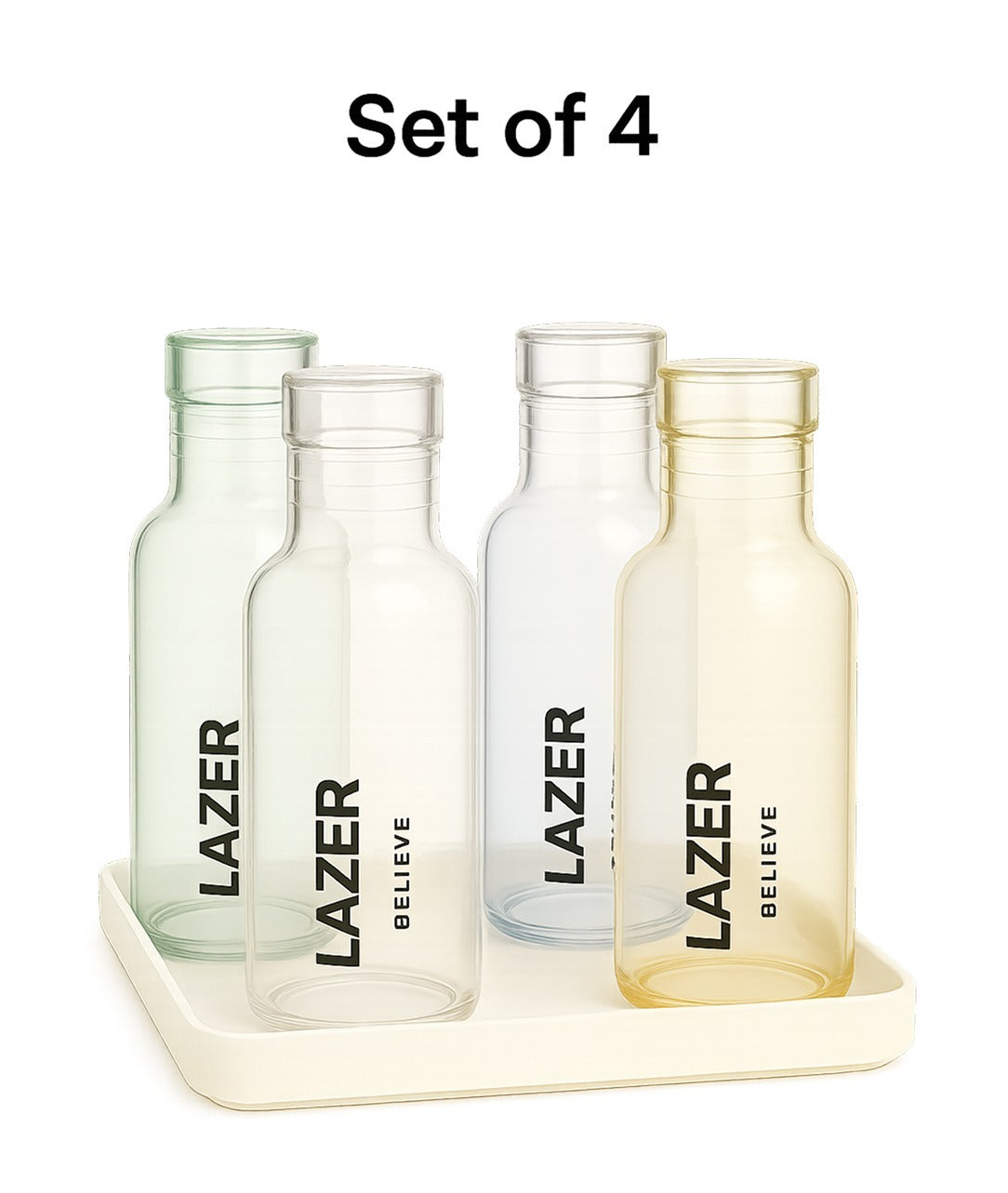 Lazer Borosilicate Glass Water Bottle (Multicolour)