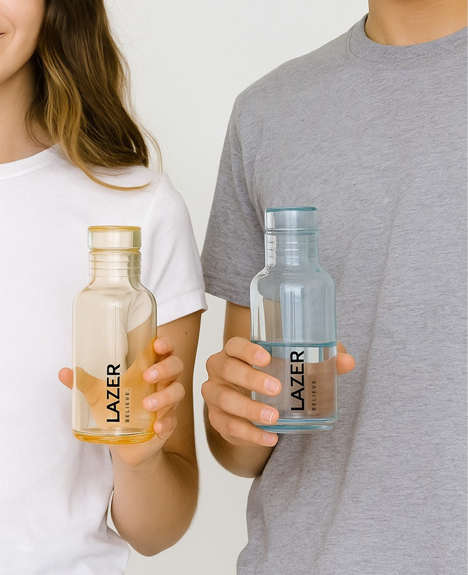 Lazer Borosilicate Glass Water Bottle (Multicolour)