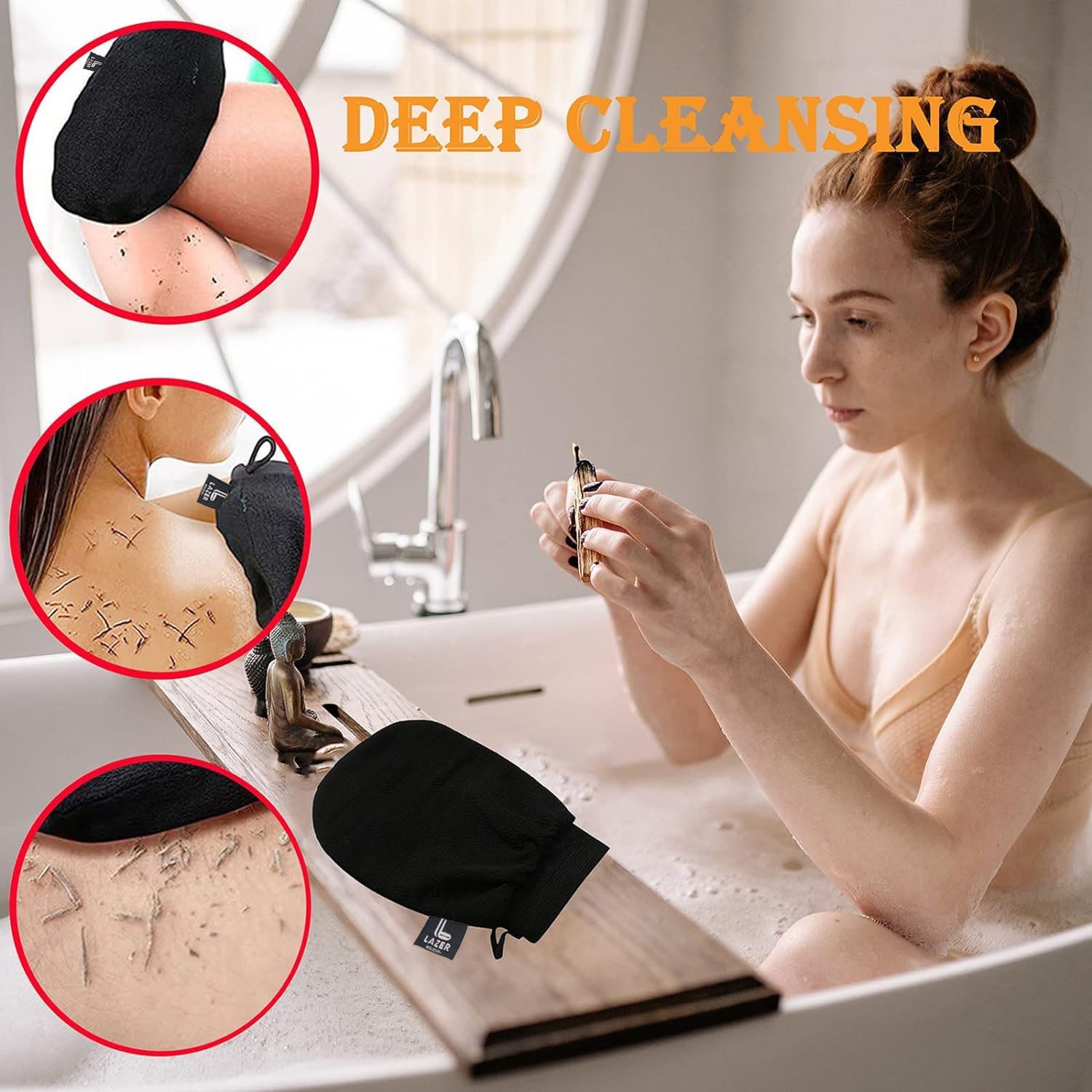 Lazer Exfoliating Body Scrub Bath Hand Gloves
