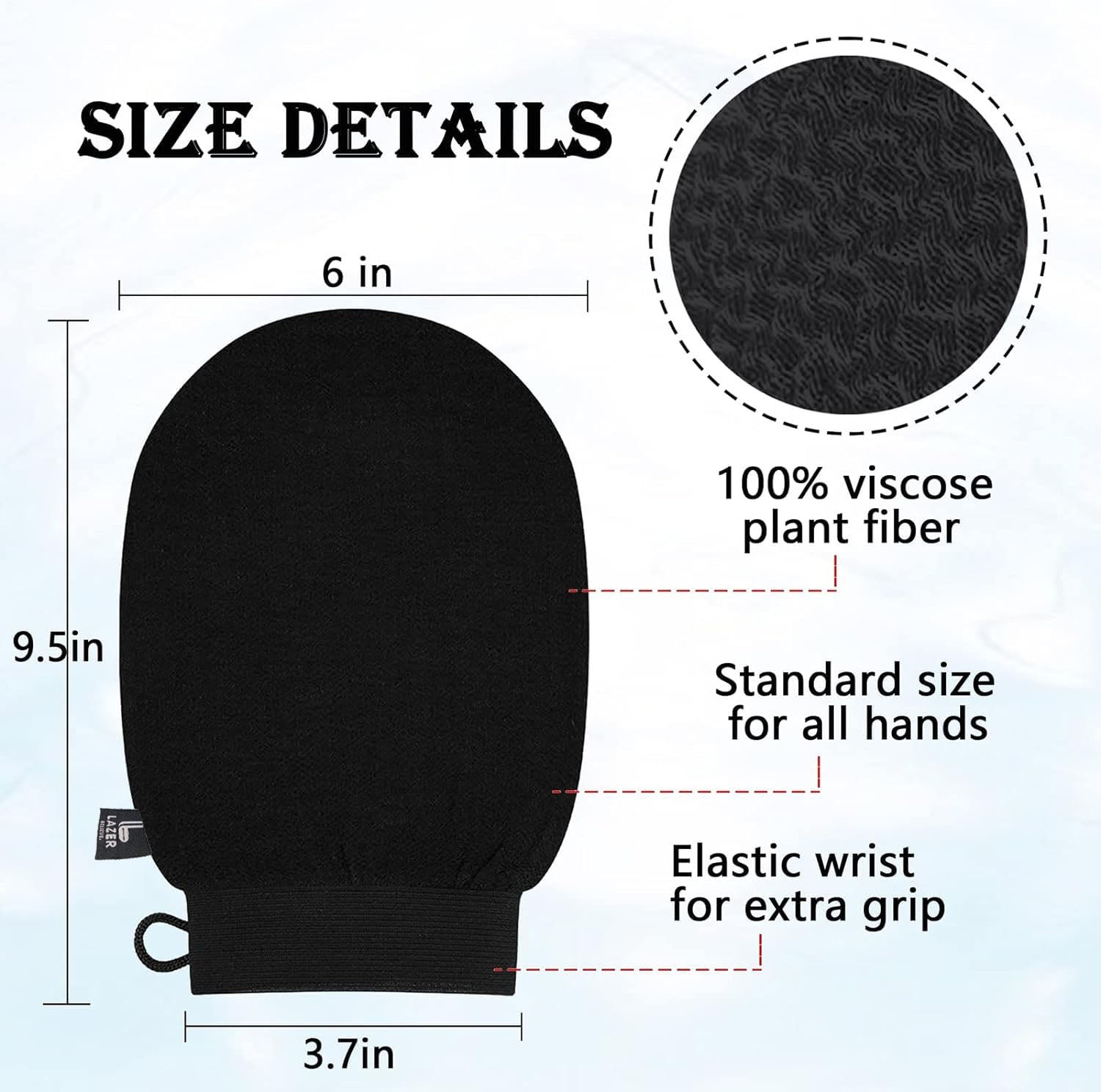 Lazer Exfoliating Body Scrub Bath Hand Gloves