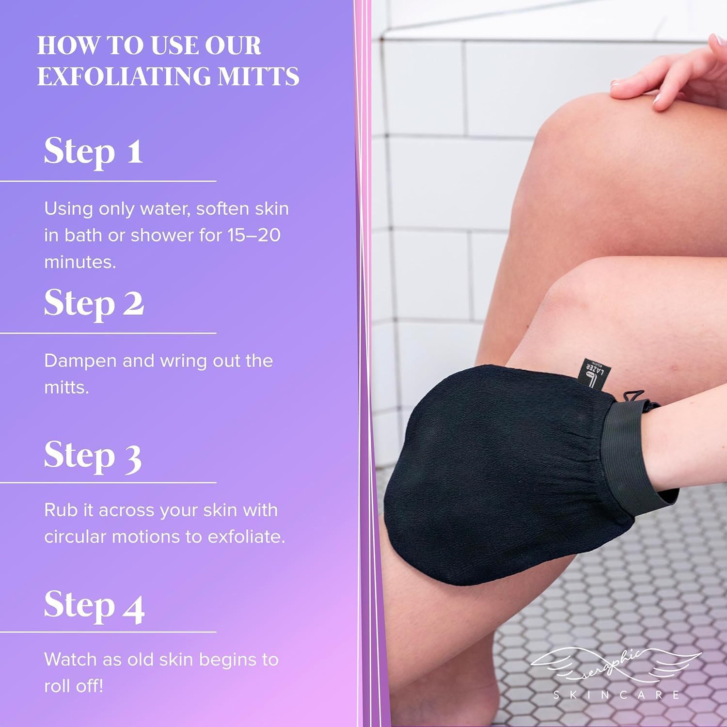 Lazer Exfoliating Body Scrub Bath Hand Gloves