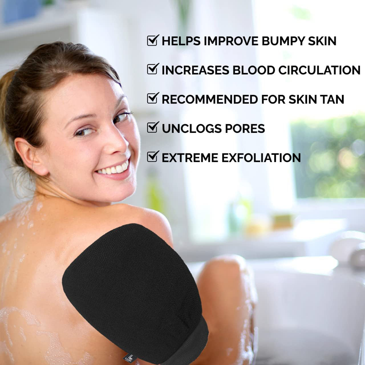 Lazer Exfoliating Body Scrub Bath Hand Gloves