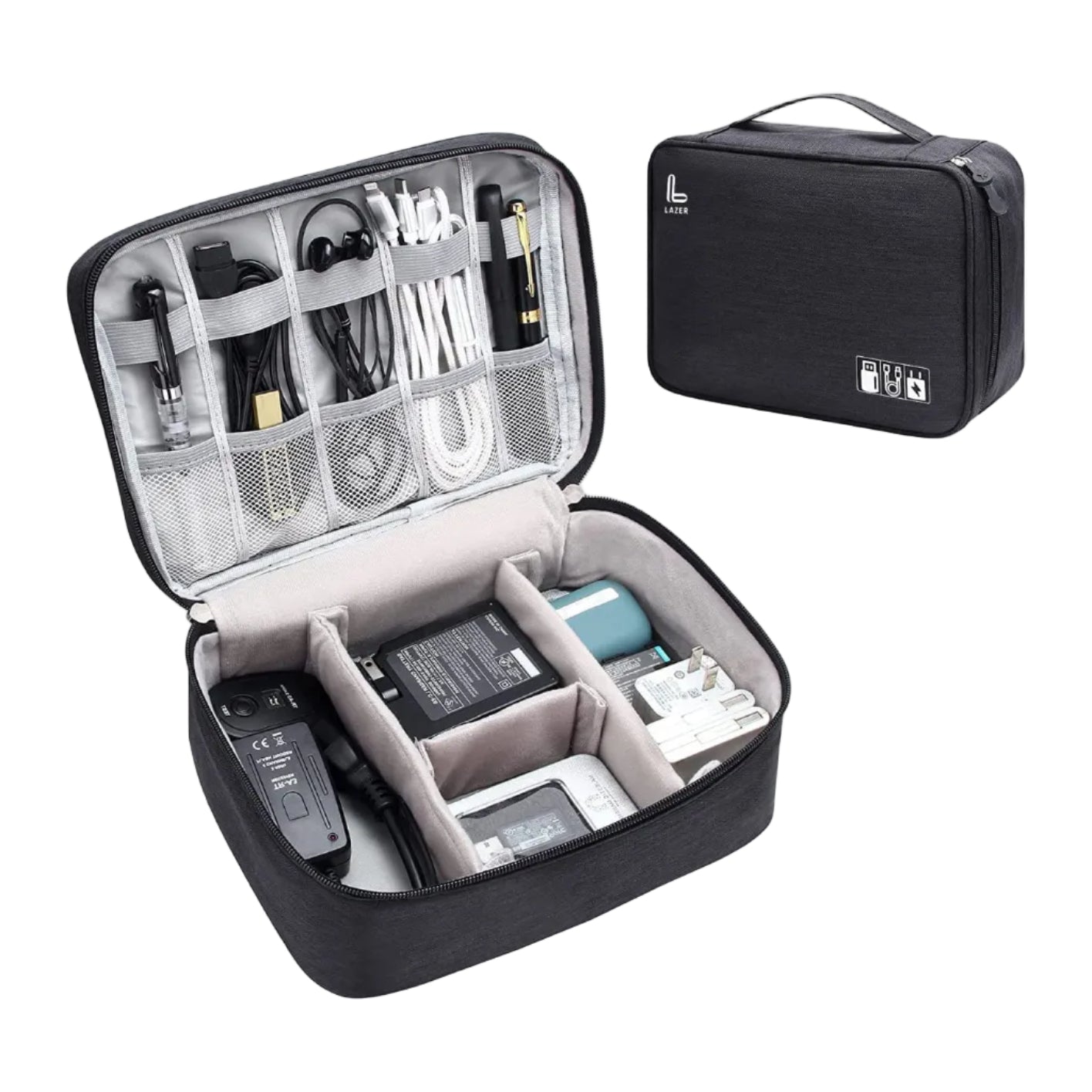 Lazer Polyester Electronics Accessories Organizer Bag
