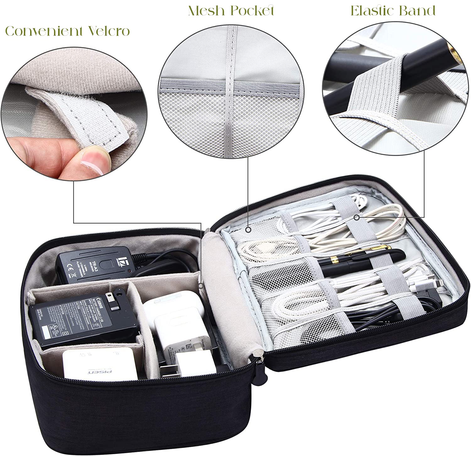 Lazer Polyester Electronics Accessories Organizer Bag