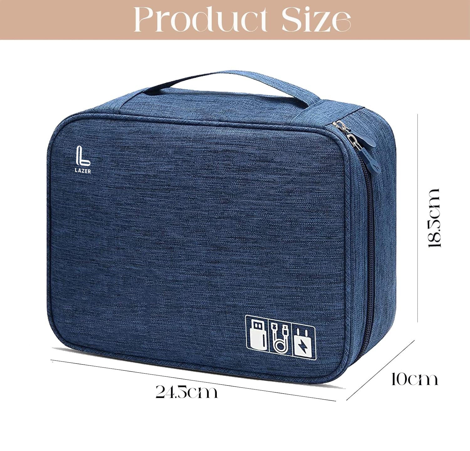 Lazer Polyester Electronics Accessories Organizer Bag