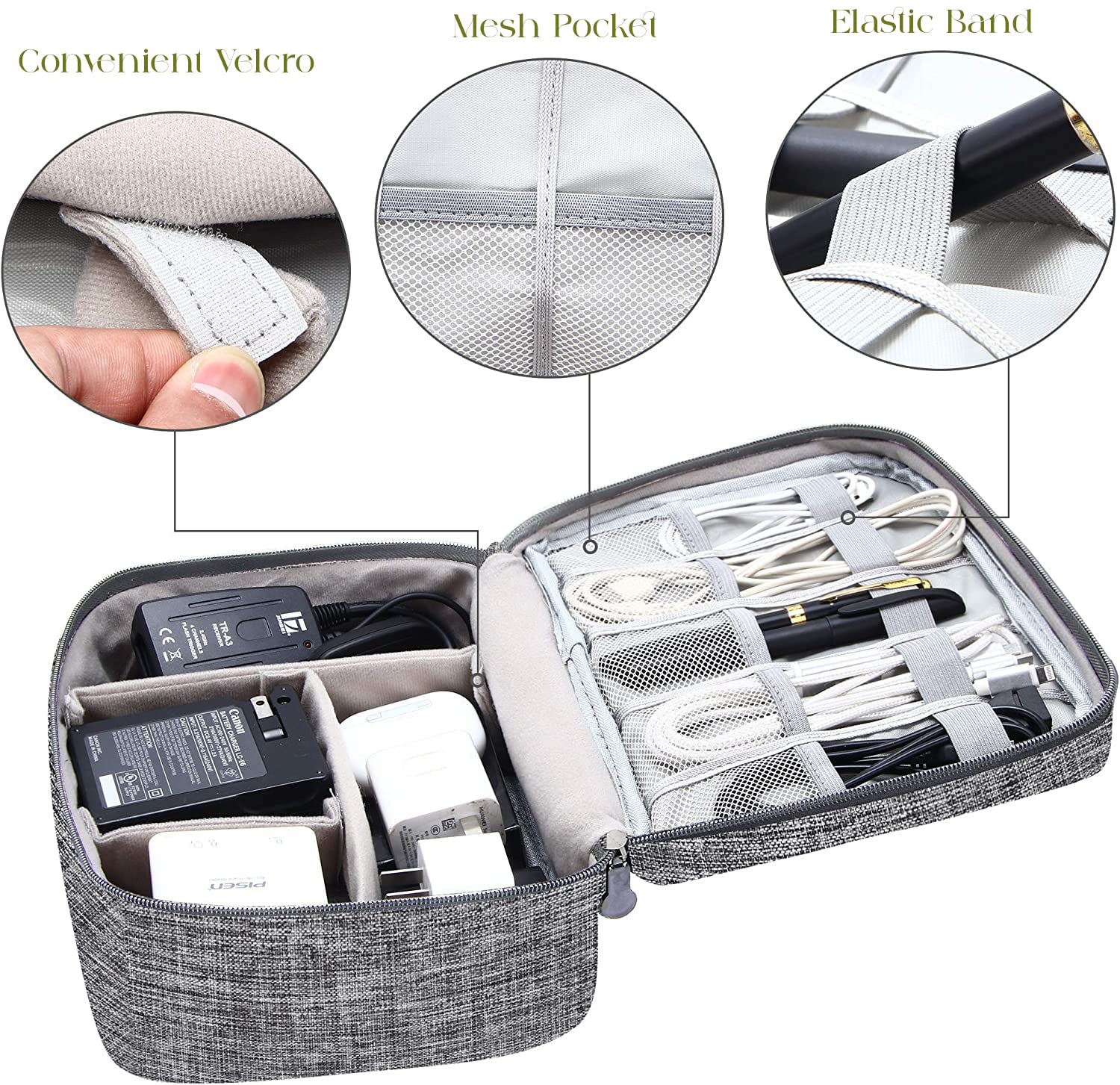 Lazer Polyester Electronics Accessories Organizer Bag