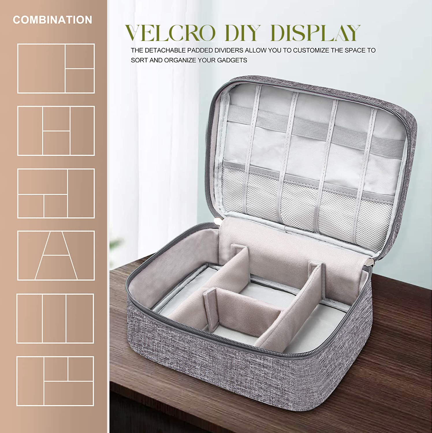 Lazer Polyester Electronics Accessories Organizer Bag