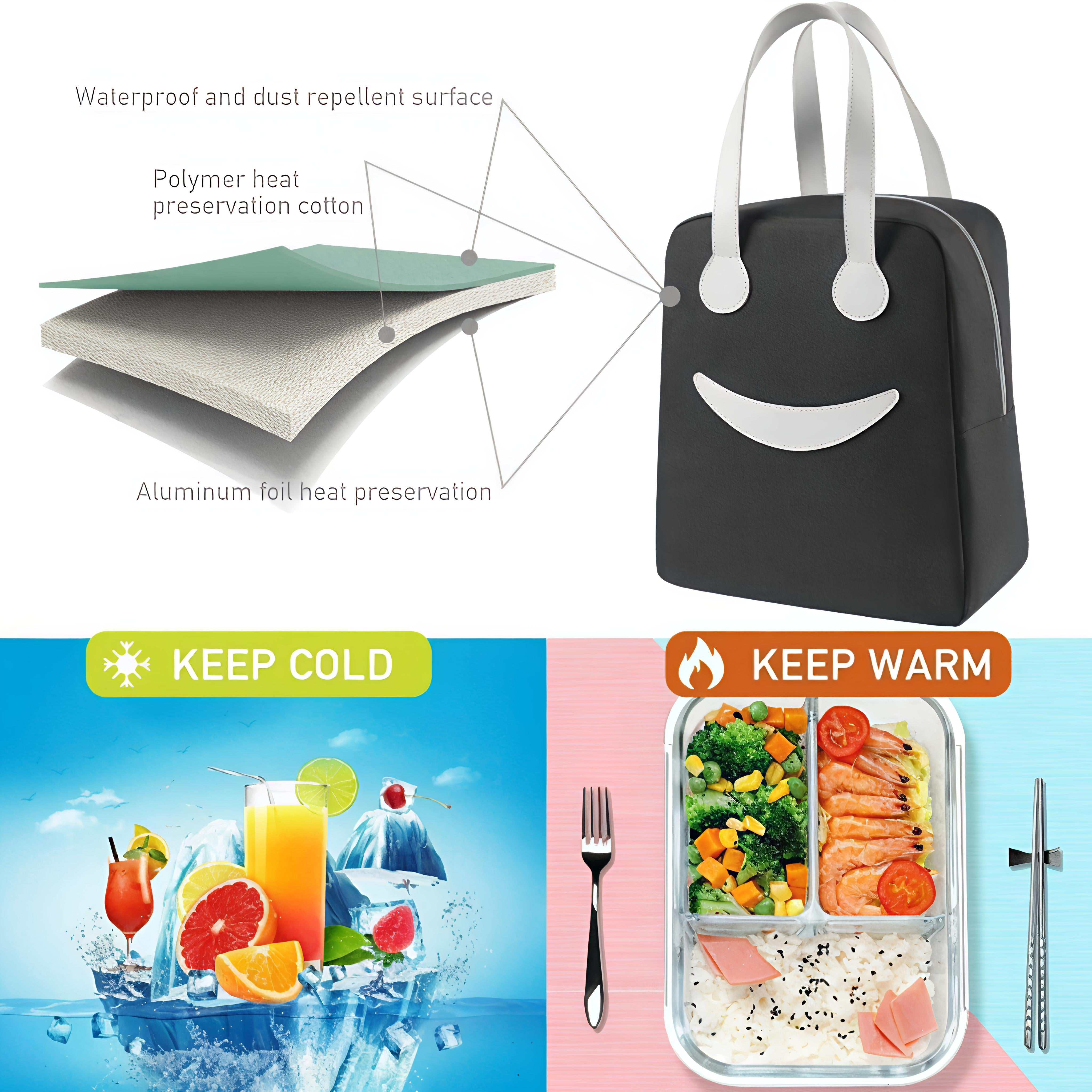 Lazer Polyester Smiley Face Lunch Bag (8.5 ltrs)