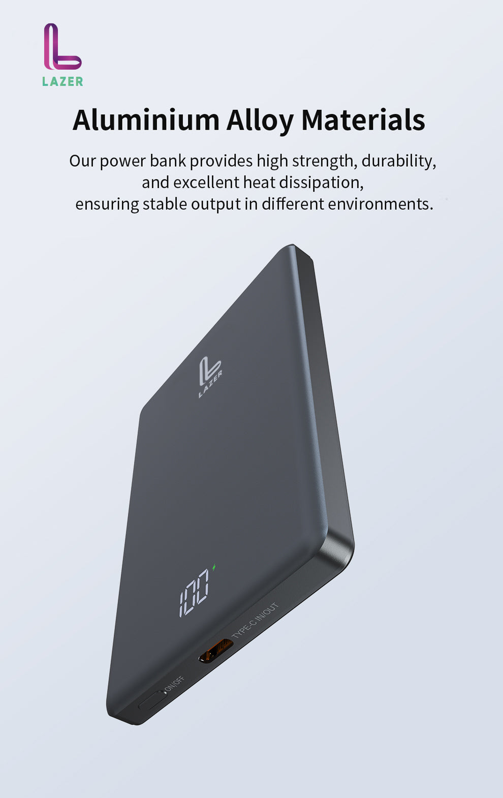 Lazer MagSleek 20W 5000 mAh Power Bank