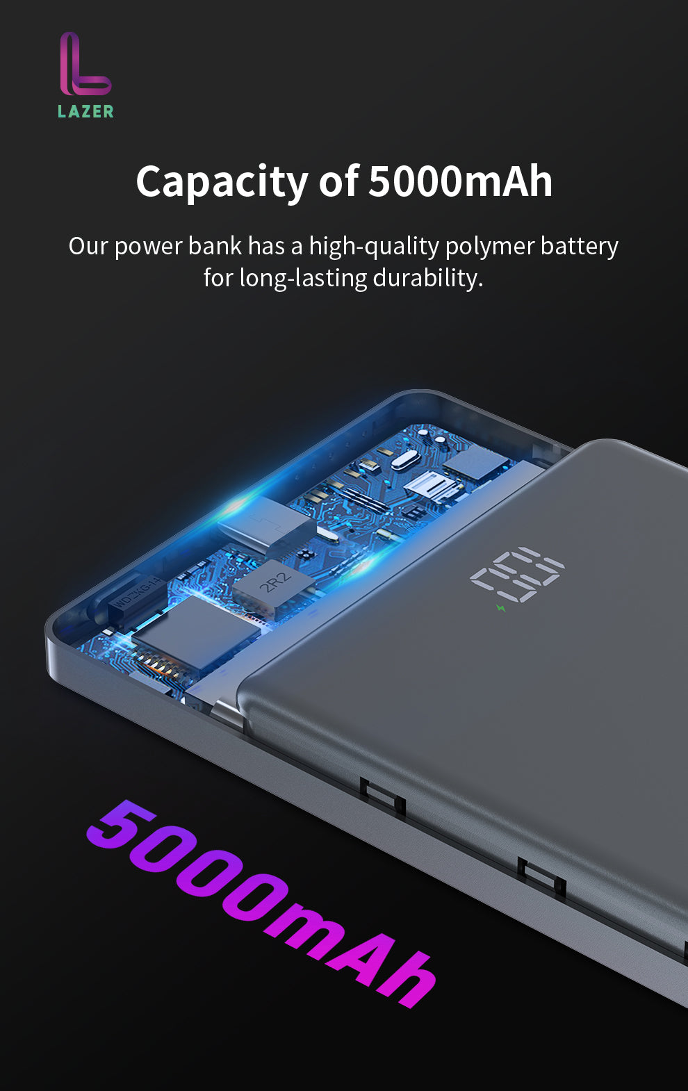 Lazer MagSleek 20W 5000 mAh Power Bank