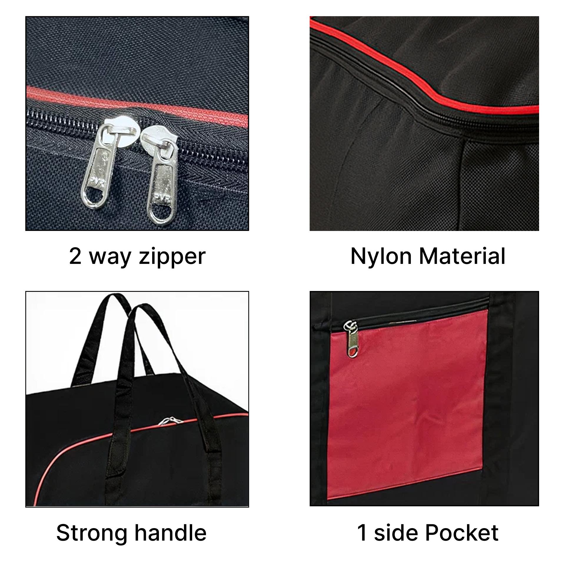 Lazer Large Moisture Proof Nylon Large Size Organizer with Zippered Closure Underbed Storage Bags For Clothes (54 x 46 x 28 cm)