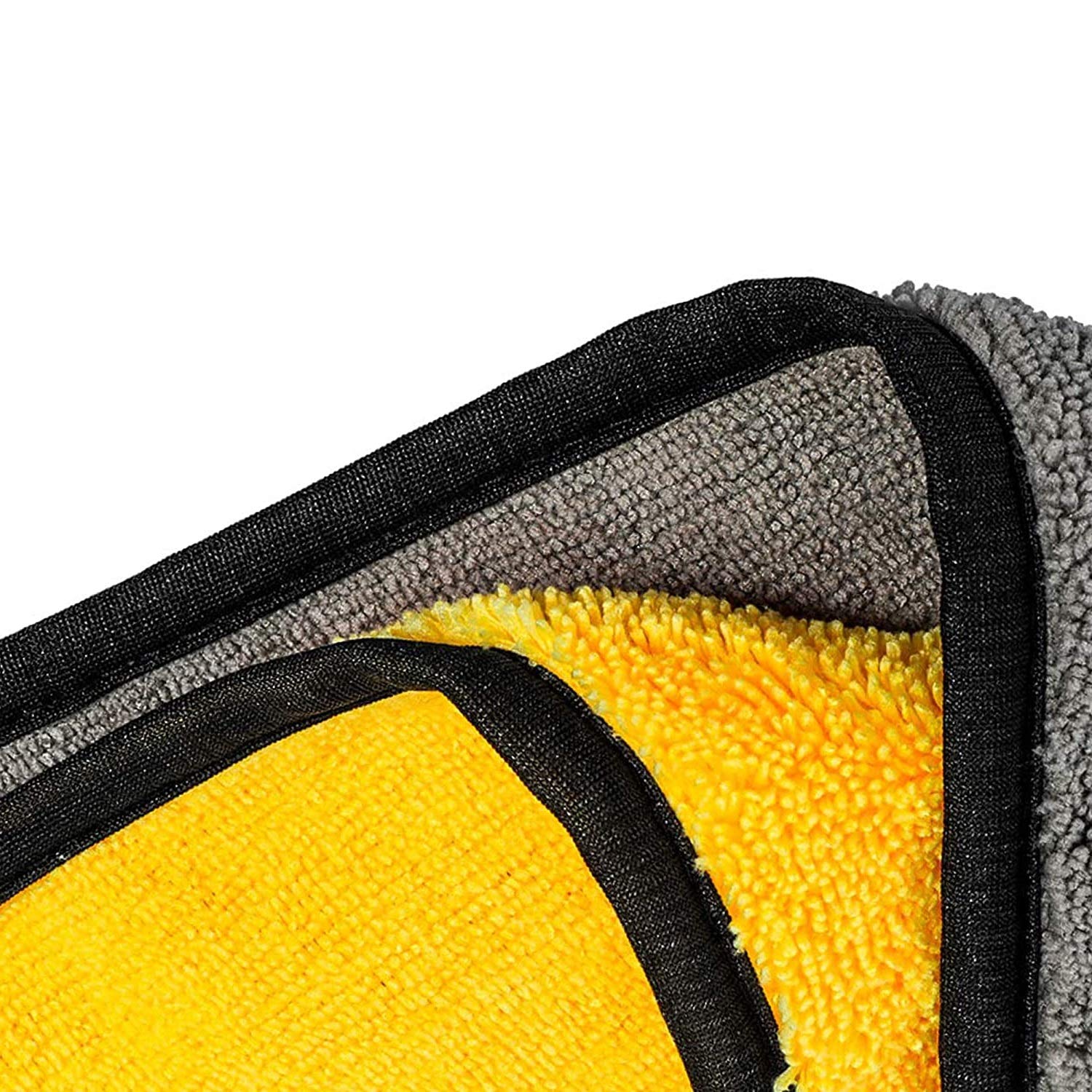 Lazer Heavy Microfiber Car Cleaning Cloth - 400 GSM, Double-Sided, Ultra Plush & Lint-Free (Blue, Yellow, Green) - 40 x 40 cm