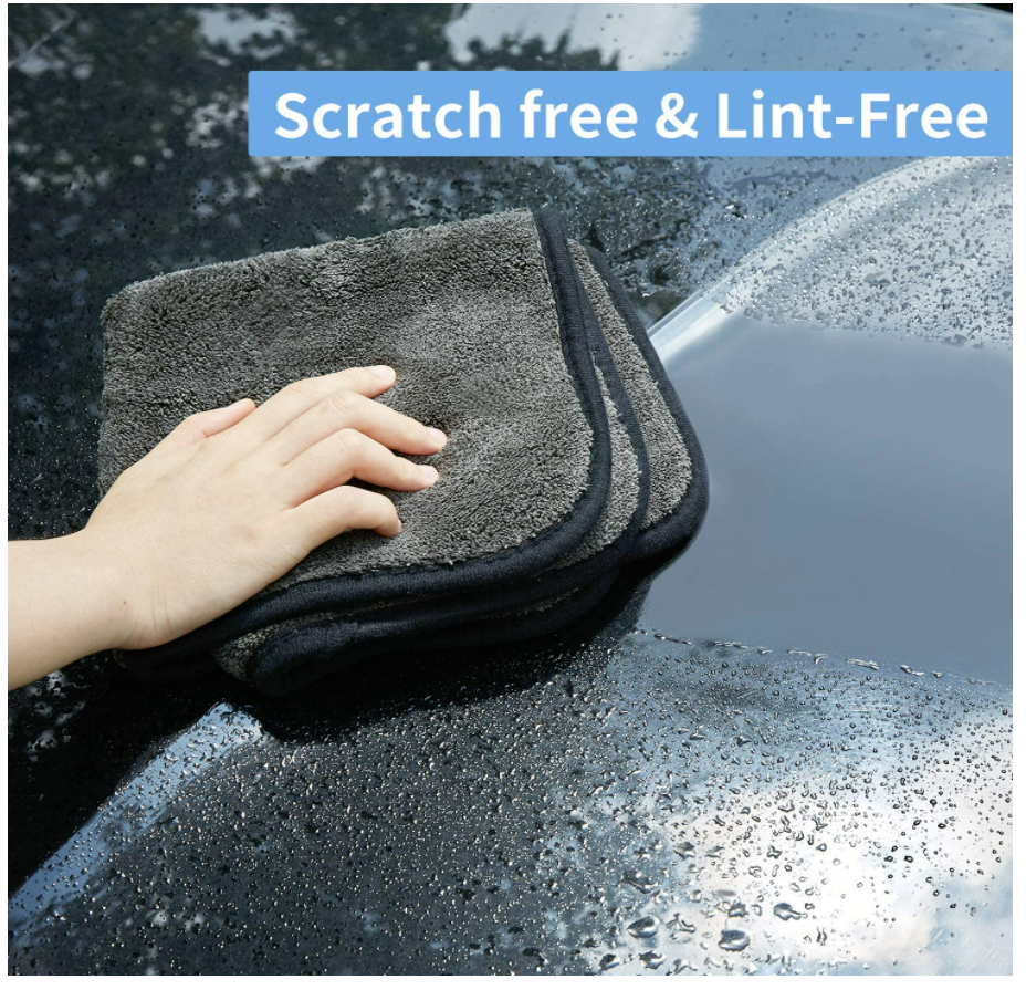 Lazer Heavy Microfiber Car Cleaning Cloth - 400 GSM, Double-Sided, Ultra Plush & Lint-Free (Blue, Yellow, Green) - 40 x 40 cm