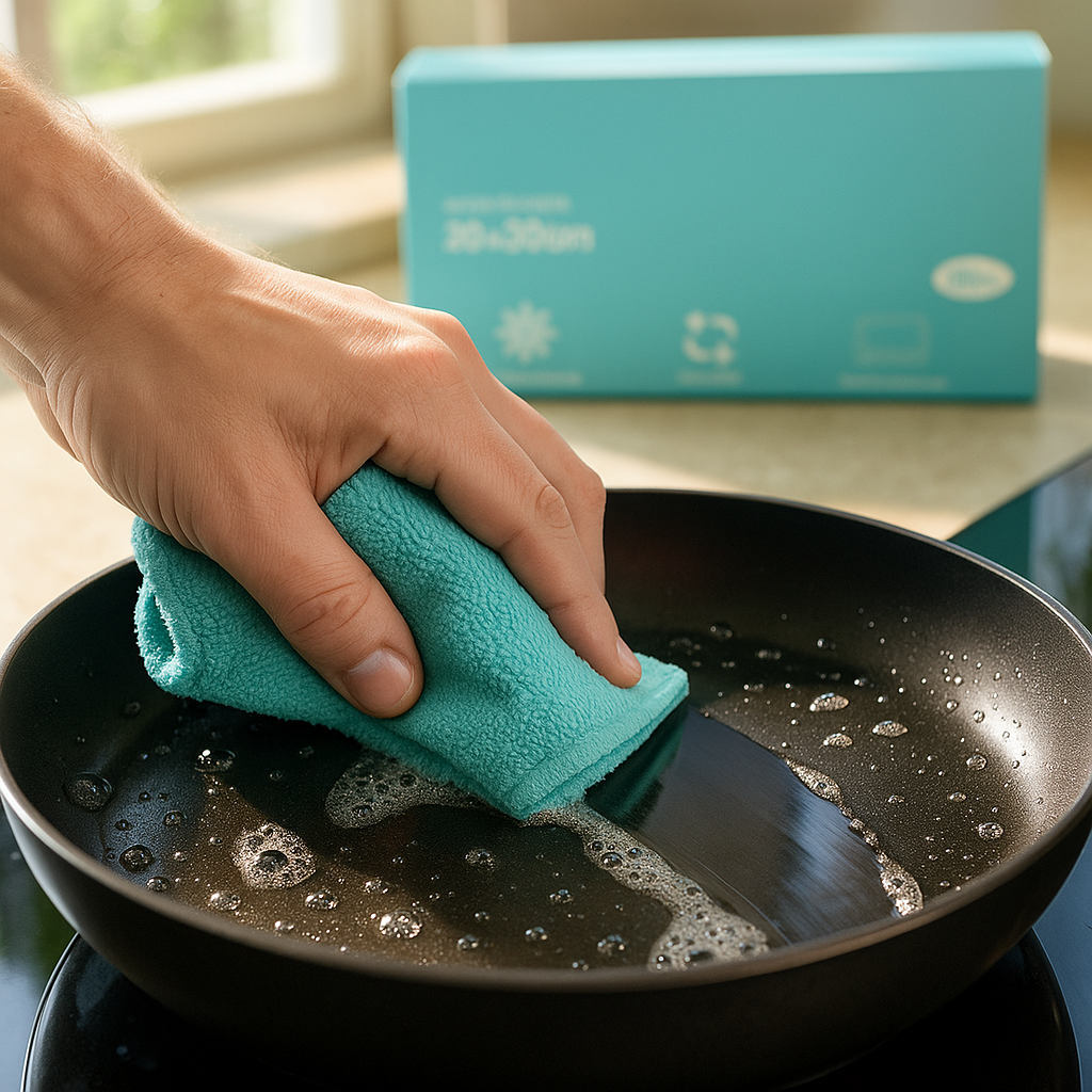 Lazer Microfiber Cleaning Cloths – Super Soft, Lint-Free & Reusable | 20 x 20 cm, 340 GSM, Sky Blue