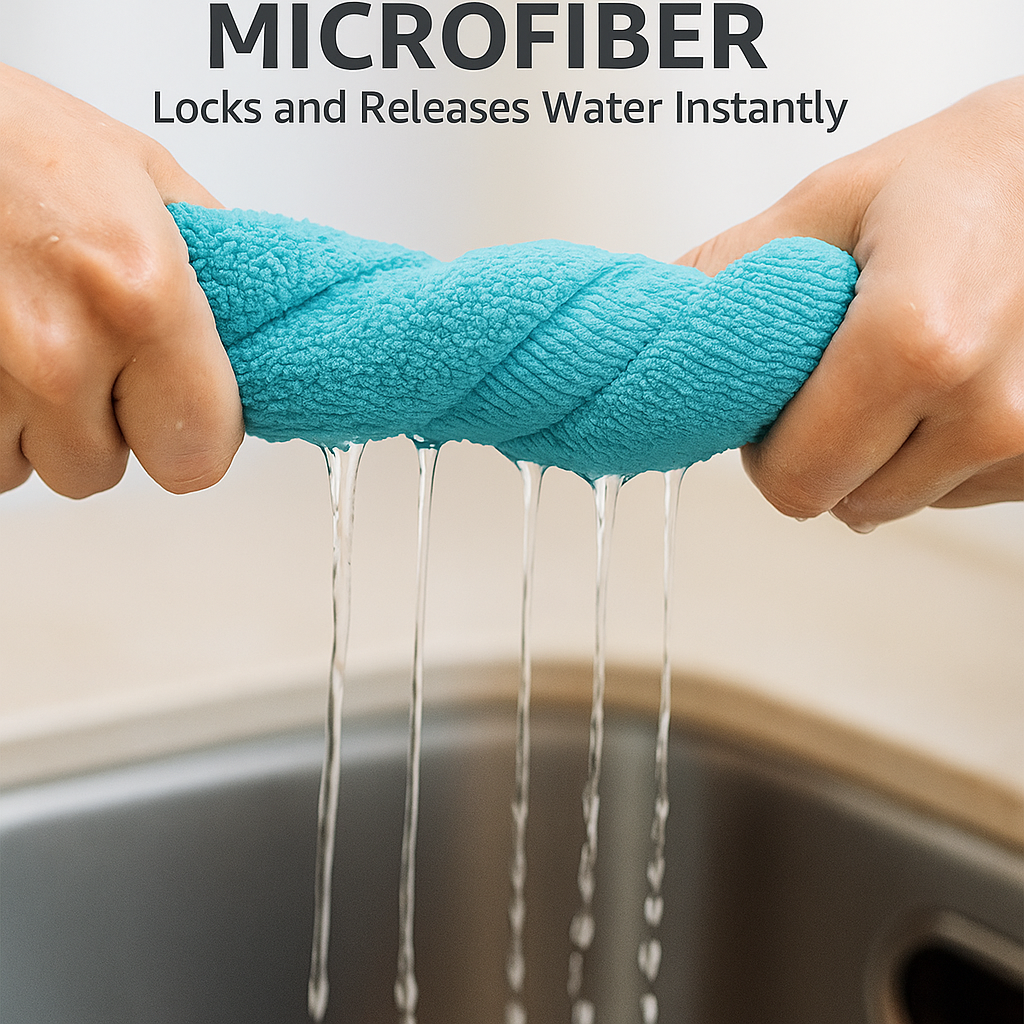 Lazer Microfiber Cleaning Cloths – Super Soft, Lint-Free & Reusable | 20 x 20 cm, 340 GSM, Sky Blue