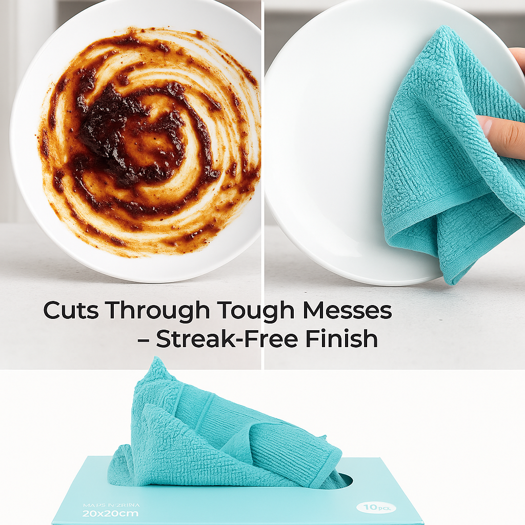 Lazer Microfiber Cleaning Cloths – Super Soft, Lint-Free & Reusable | 20 x 20 cm, 340 GSM, Sky Blue