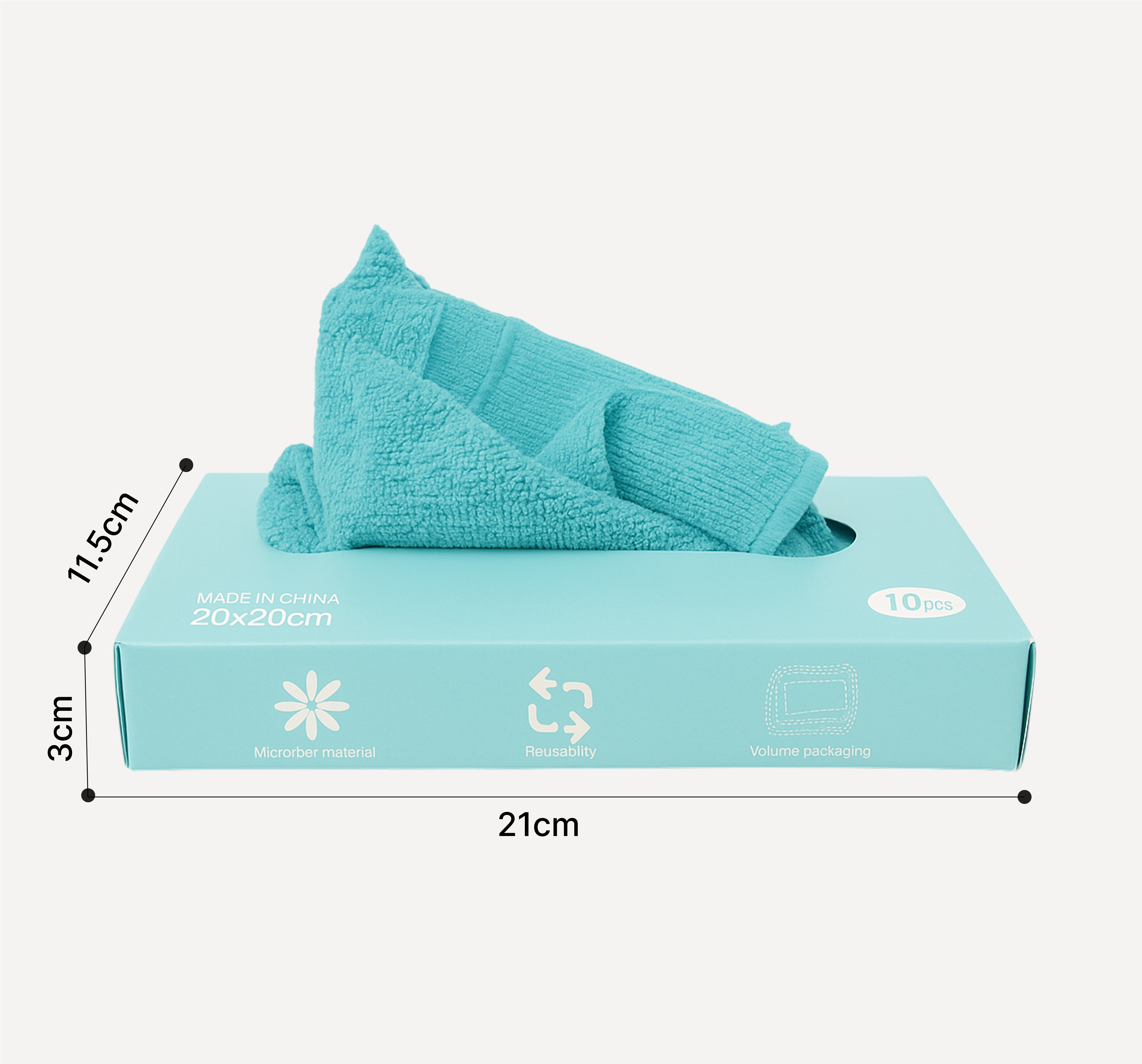 Lazer Microfiber Cleaning Cloths – Super Soft, Lint-Free & Reusable | 20 x 20 cm, 340 GSM, Sky Blue