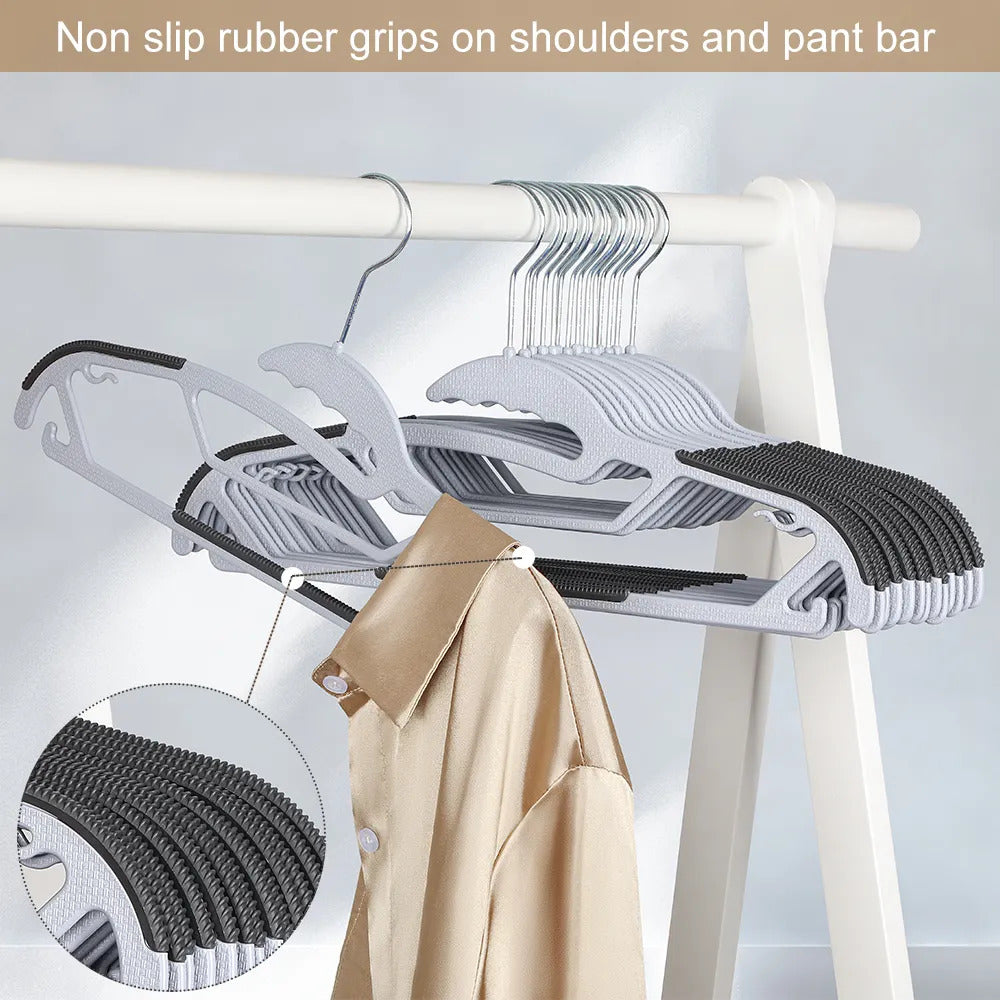 Lazer Clothes Hangers (Pack of 6) with Non-Slip Pads, Space Saving, 6 mm Thickness, Super Lightweight Organizer, Clothes Hanger for Wardrobe, Clothing Hanging