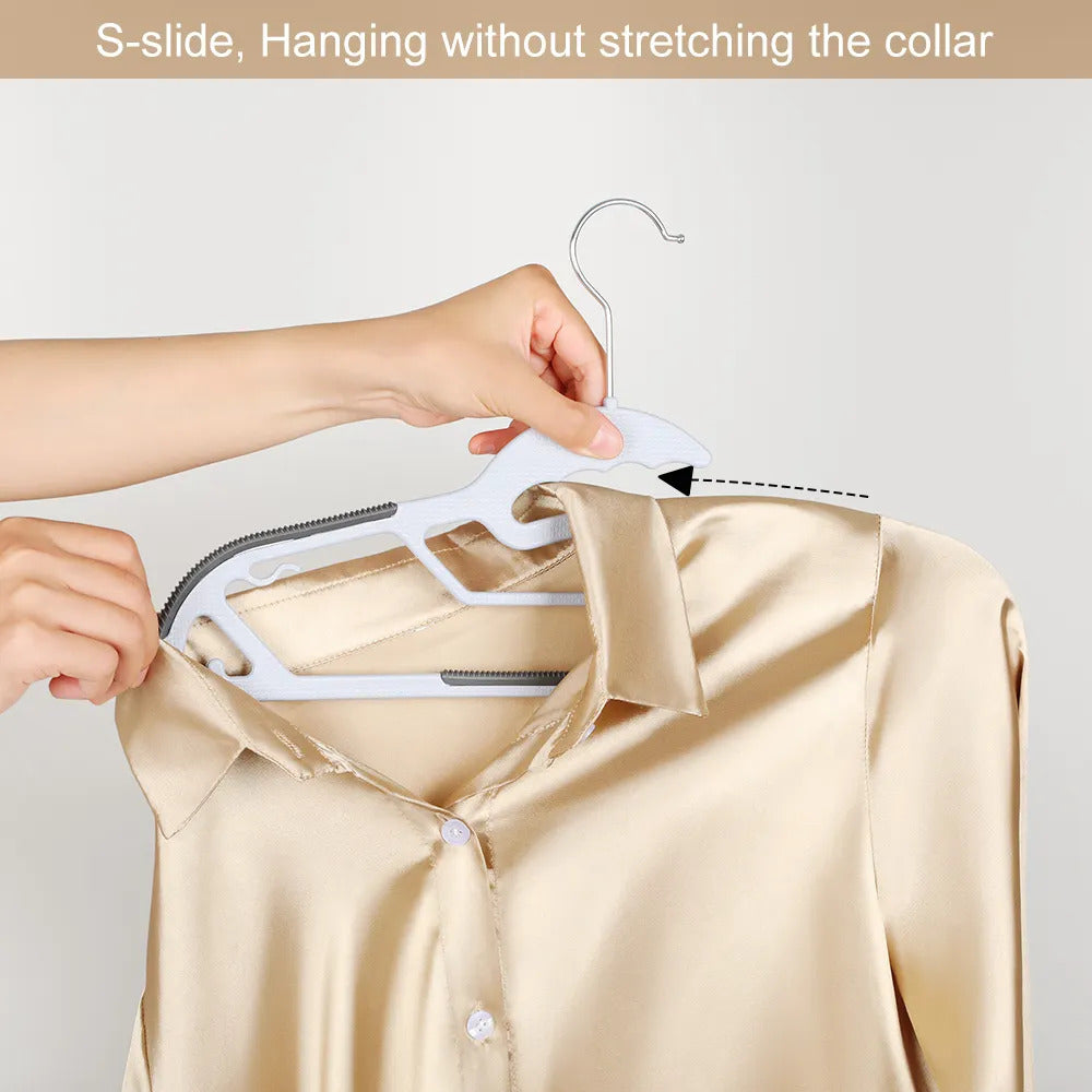 Lazer Clothes Hangers (Pack of 6) with Non-Slip Pads, Space Saving, 6 mm Thickness, Super Lightweight Organizer, Clothes Hanger for Wardrobe, Clothing Hanging